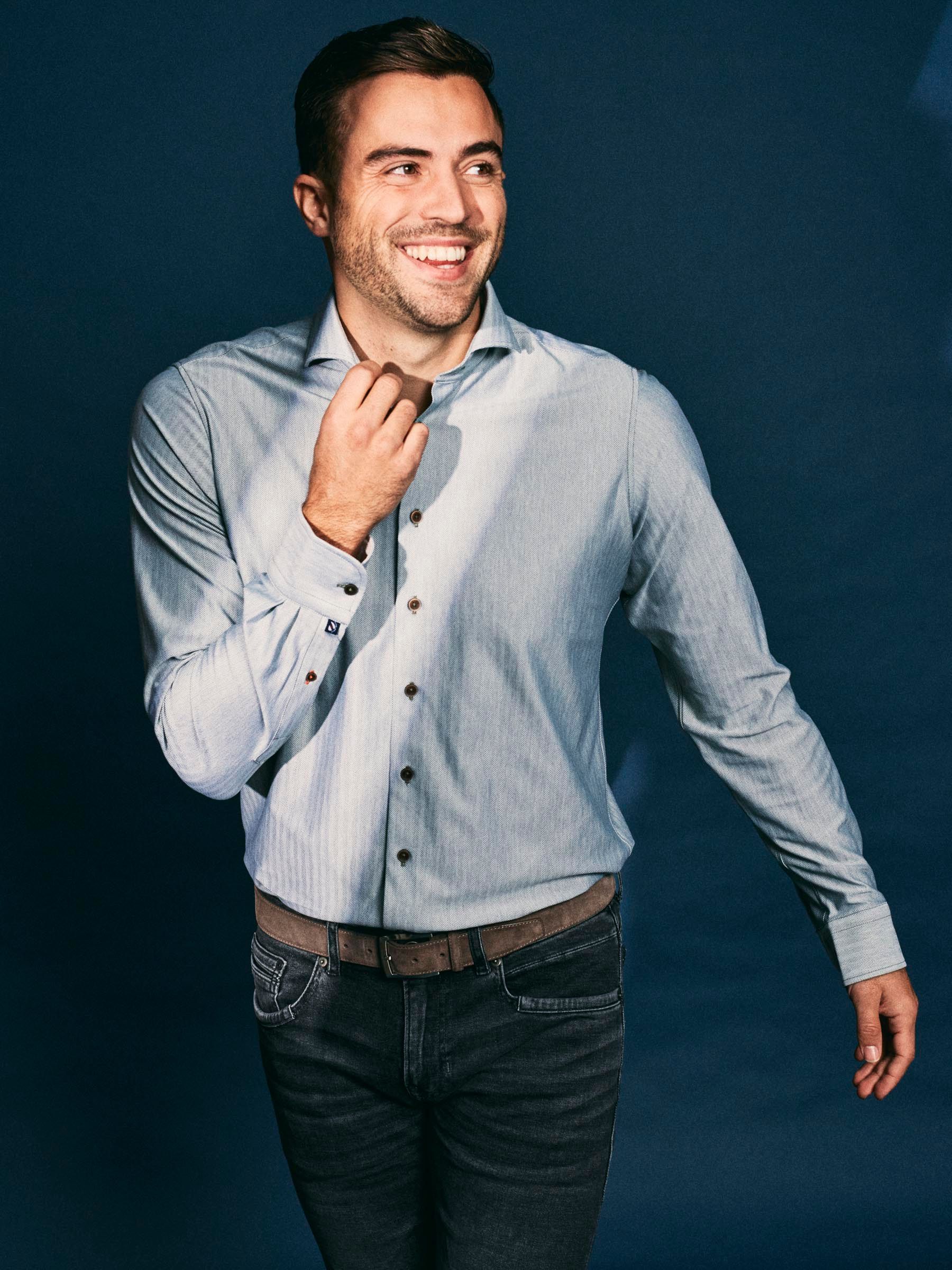 Suitable Herringbone Shirt Green 284-5 order online | Suitable