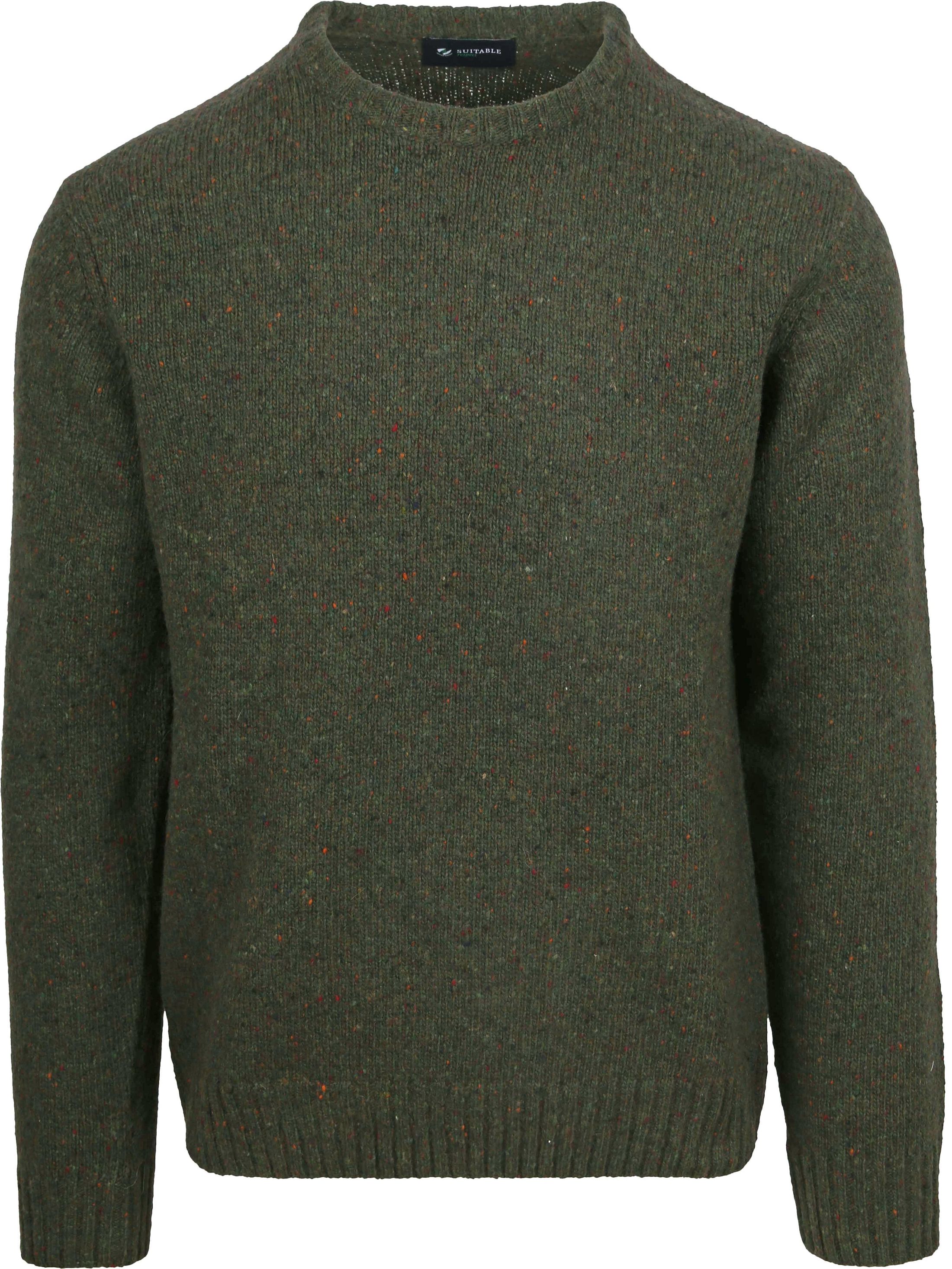 Suitable Trui Tweed Wol Mix Grön PU-RSP-WOCR-24 Green
