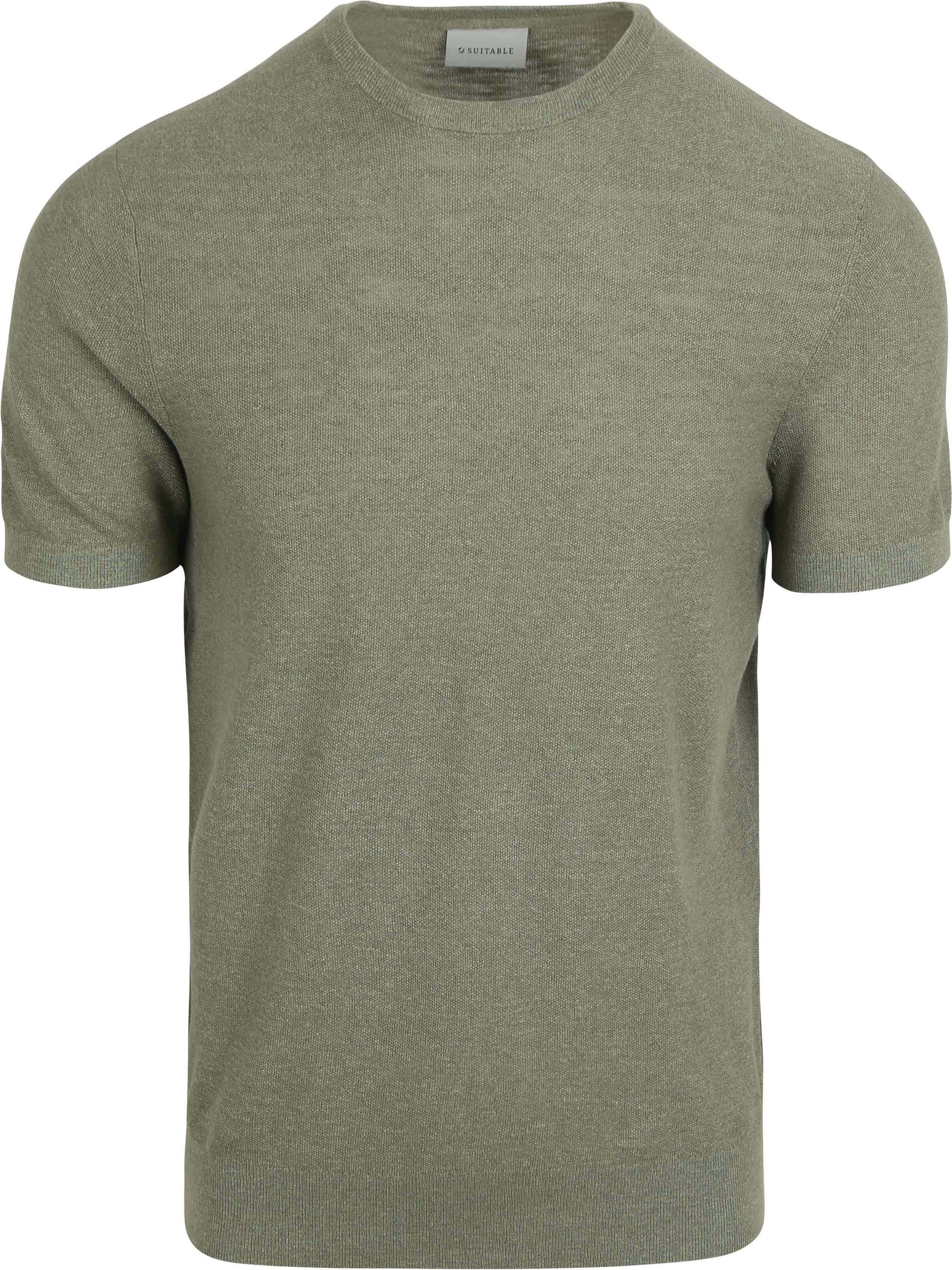 Suitable Piqué T-shirt De Lin Vert TE-PIQ-COLI-25.01 FCD 39333 olive commander en ligne | Suitable