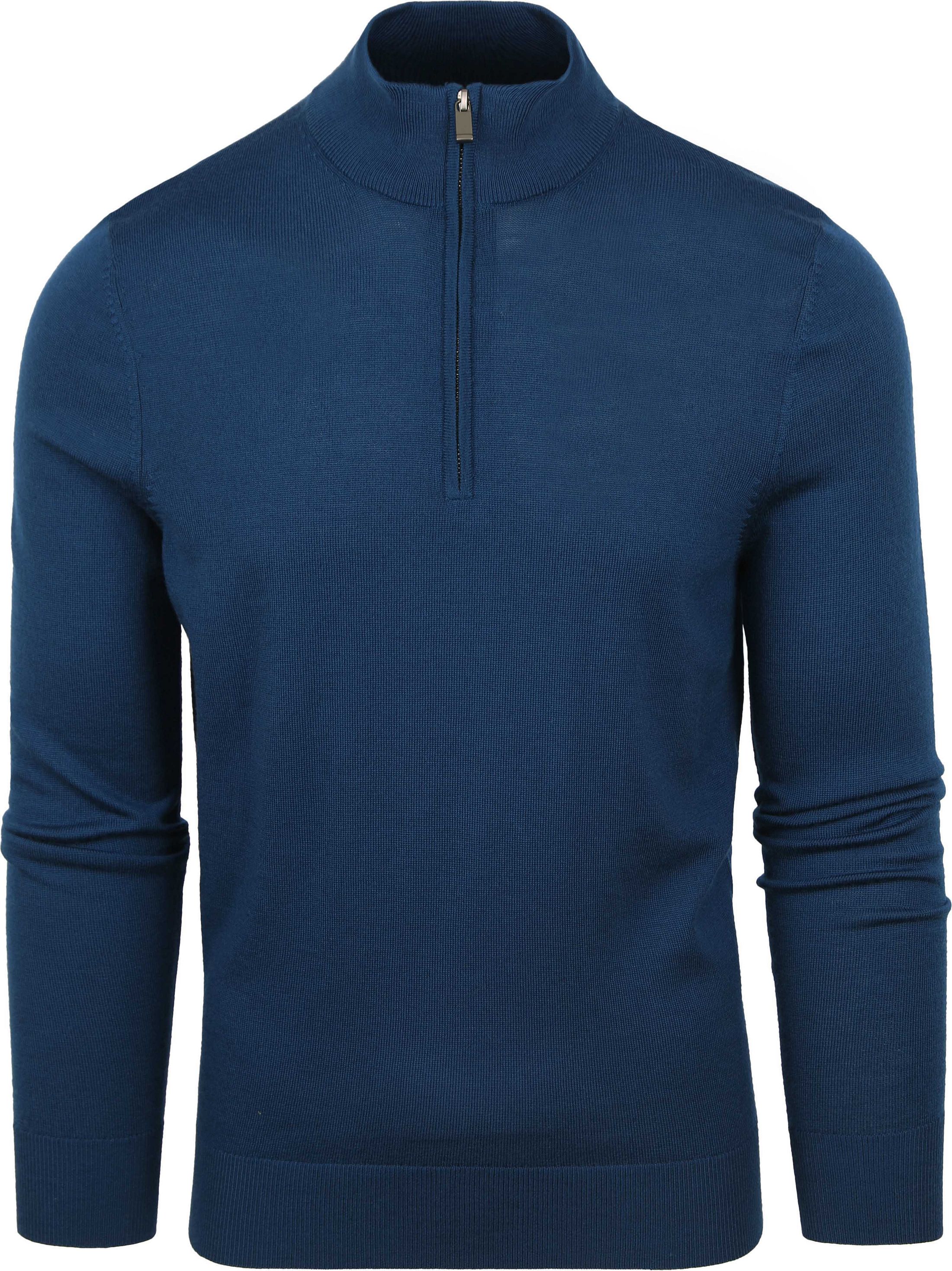 Suitable Merino Half Zip Trui Indigo Blauw MRI-HZ-23 kl 221871 indigo kopen | Suitable