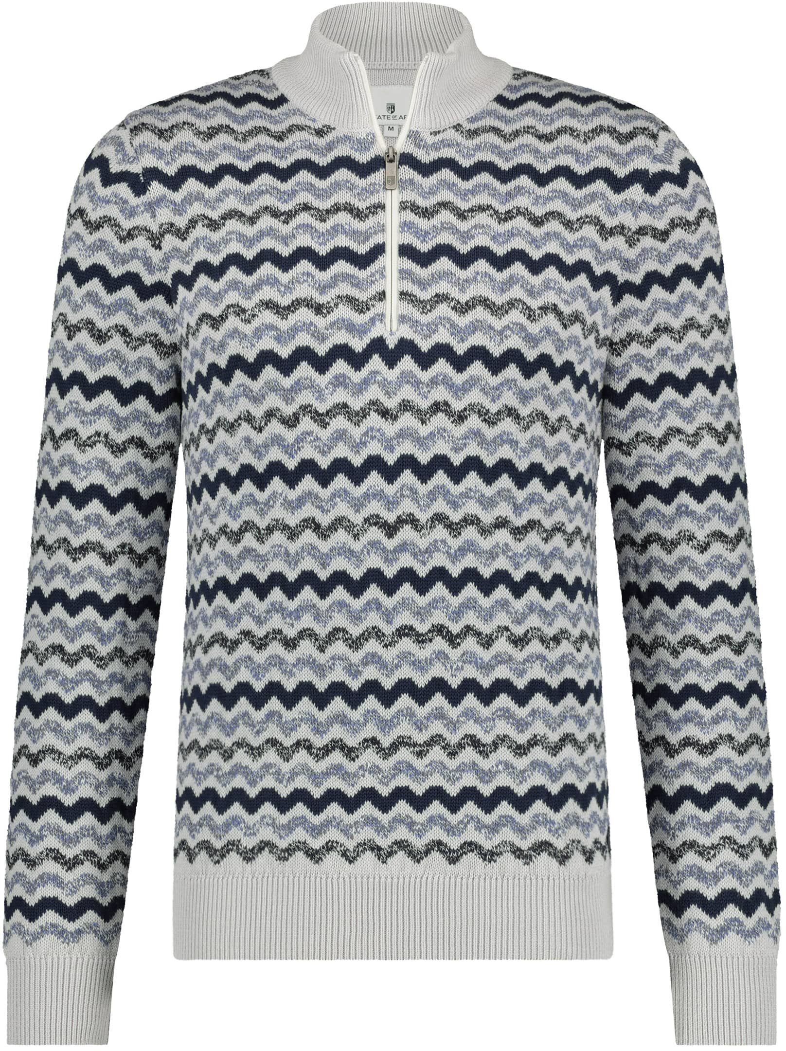 State Of Art Cardigan Demi-Zip Bleu Gris Impression 13422105 commander en ligne | Suitable