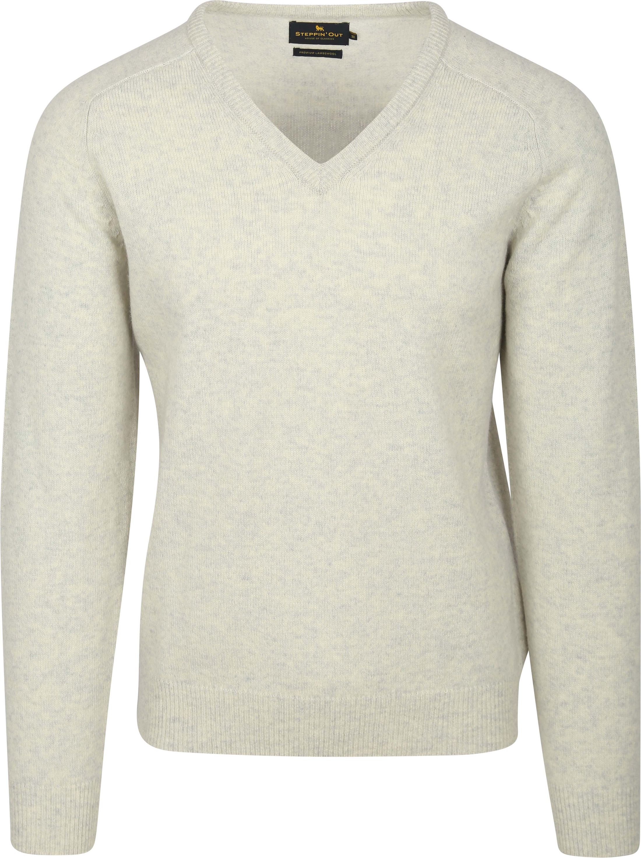 Steppin' Out genser med V-hals lammeull Greige SM1201.0004-1101