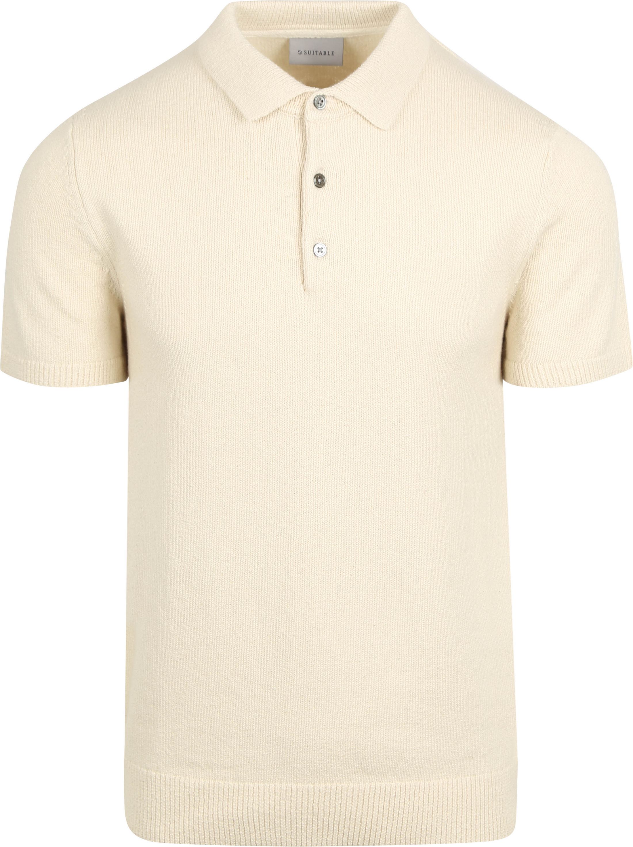 Suitable Heavy Strikket Polo Rå Beige PO-BU-RAW-25.03 Off White