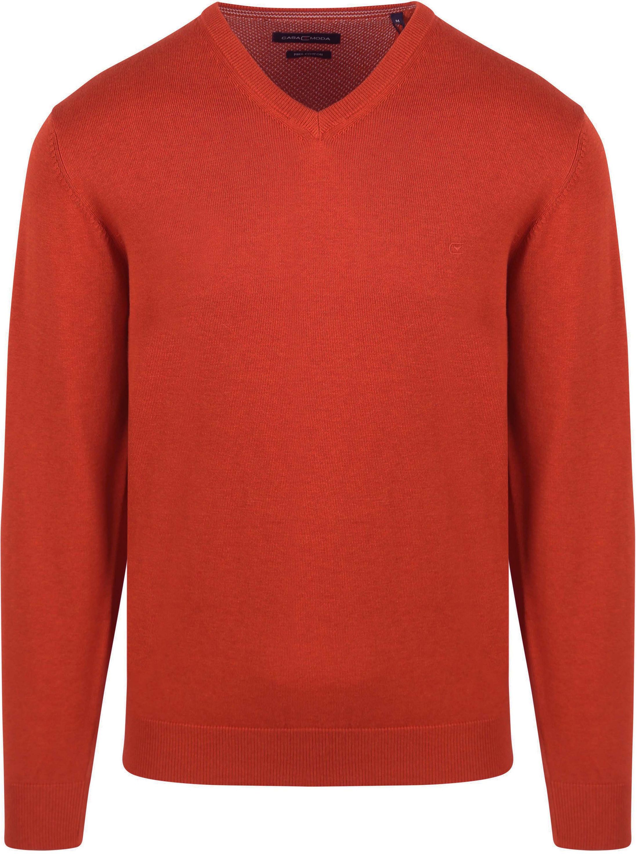 Casa Moda Pullover V-Hals Orange 004430-486