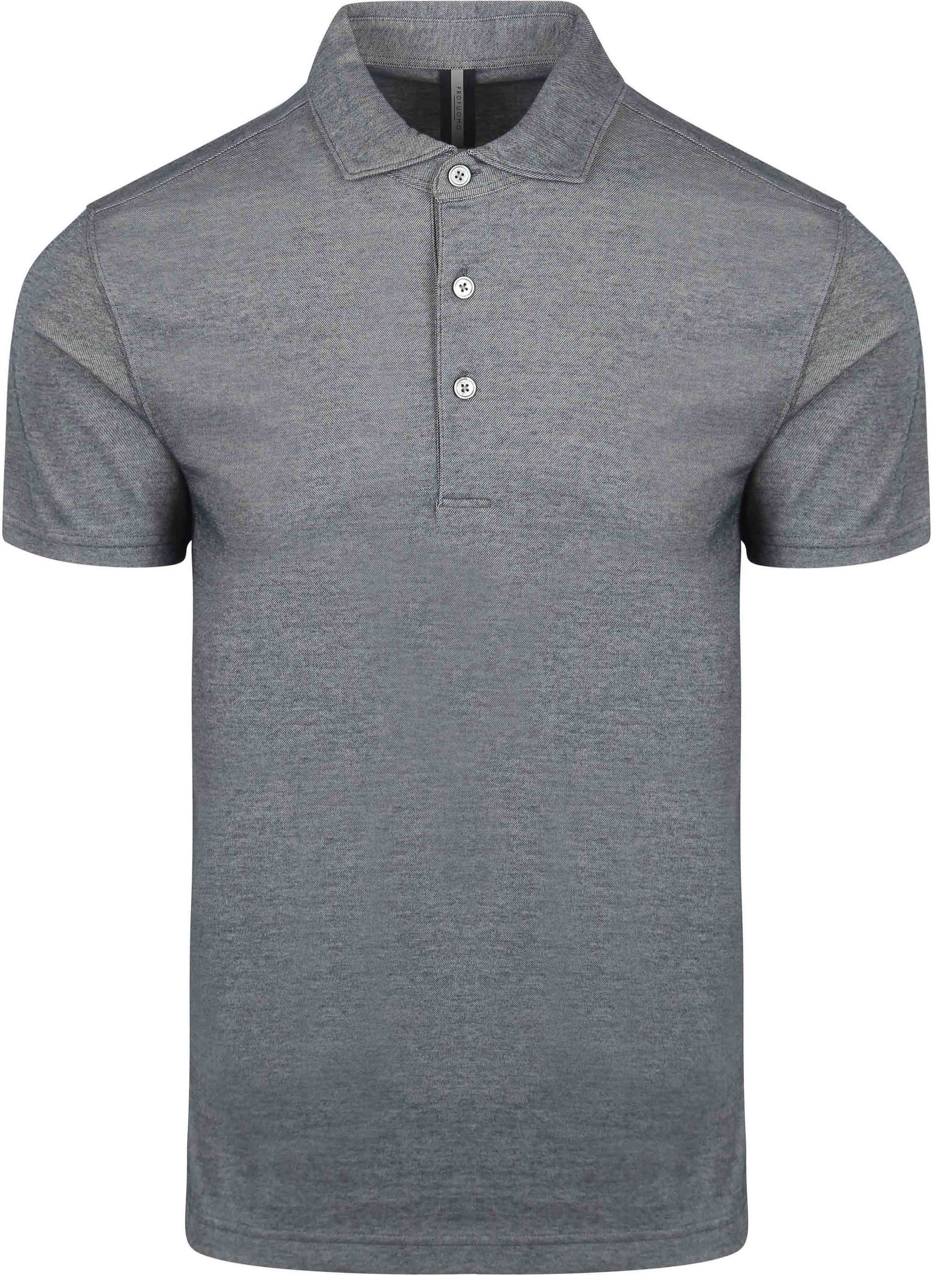 Profuomo Poloshirt Luxury Strikket Melange Blå PPWD10022F-P