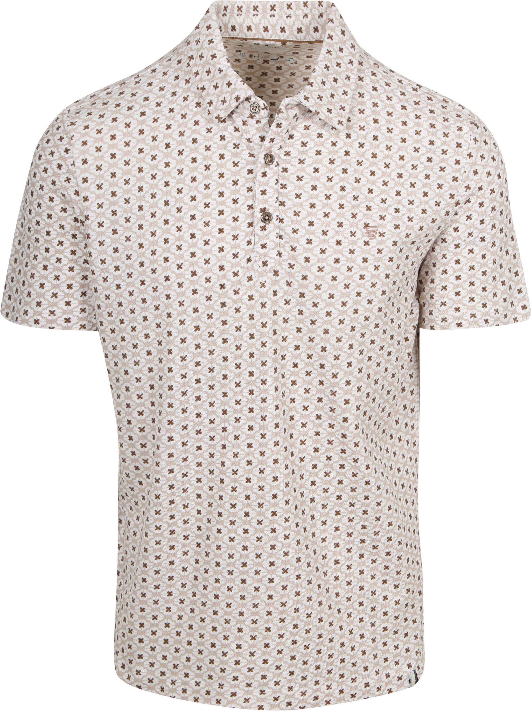 R2 Amsterdam Piké Print Beige 132.POLO.004-045