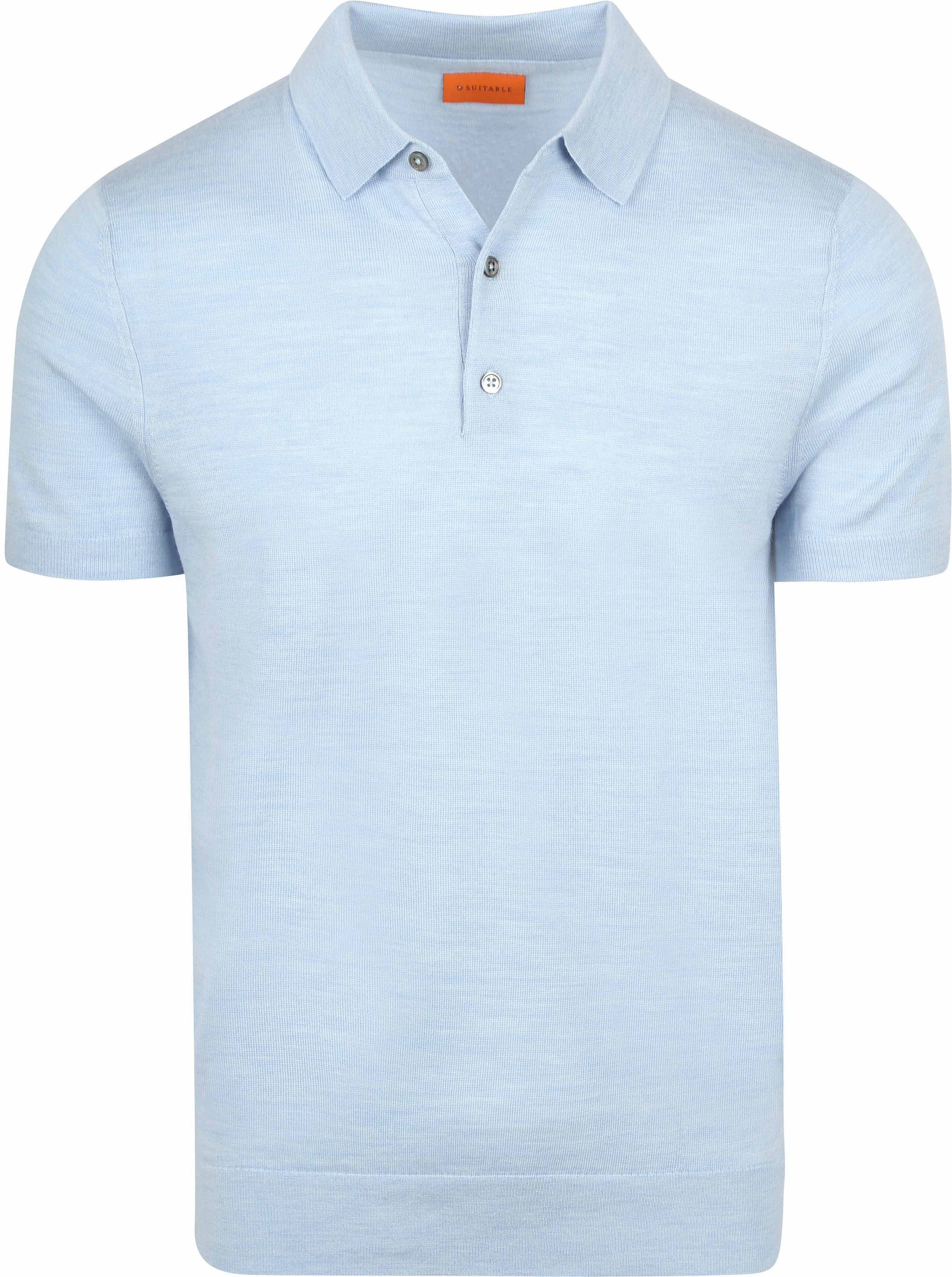 Suitable Polo Merinowolle Ljusblå PO-BU-MRI-26 - 5M 1655 L Blue