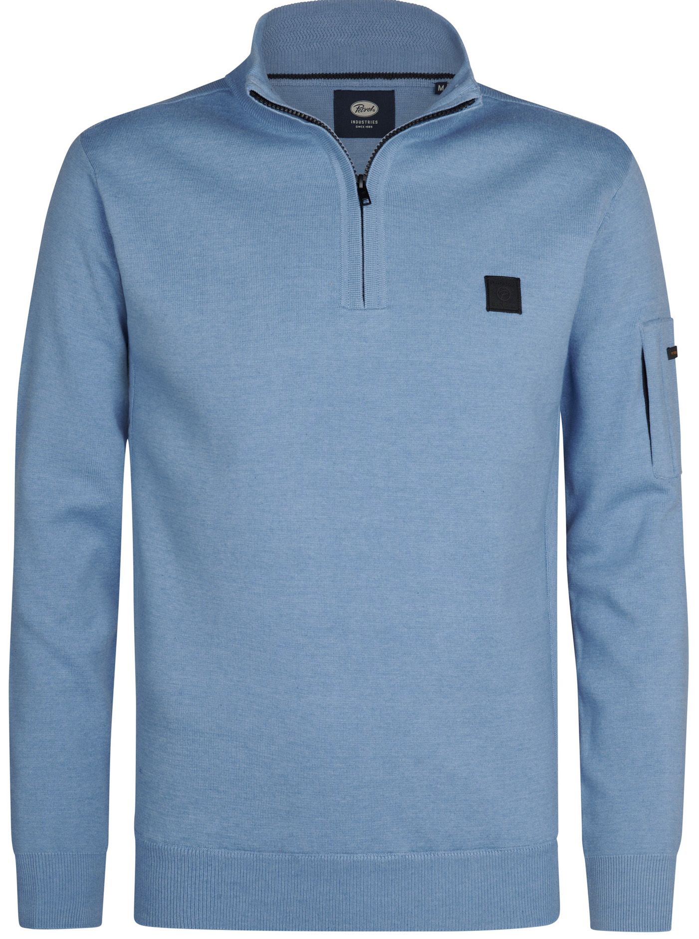 Petrol Half-Zip Tröja i Aspen Blue M-3050-KWC248-5187
