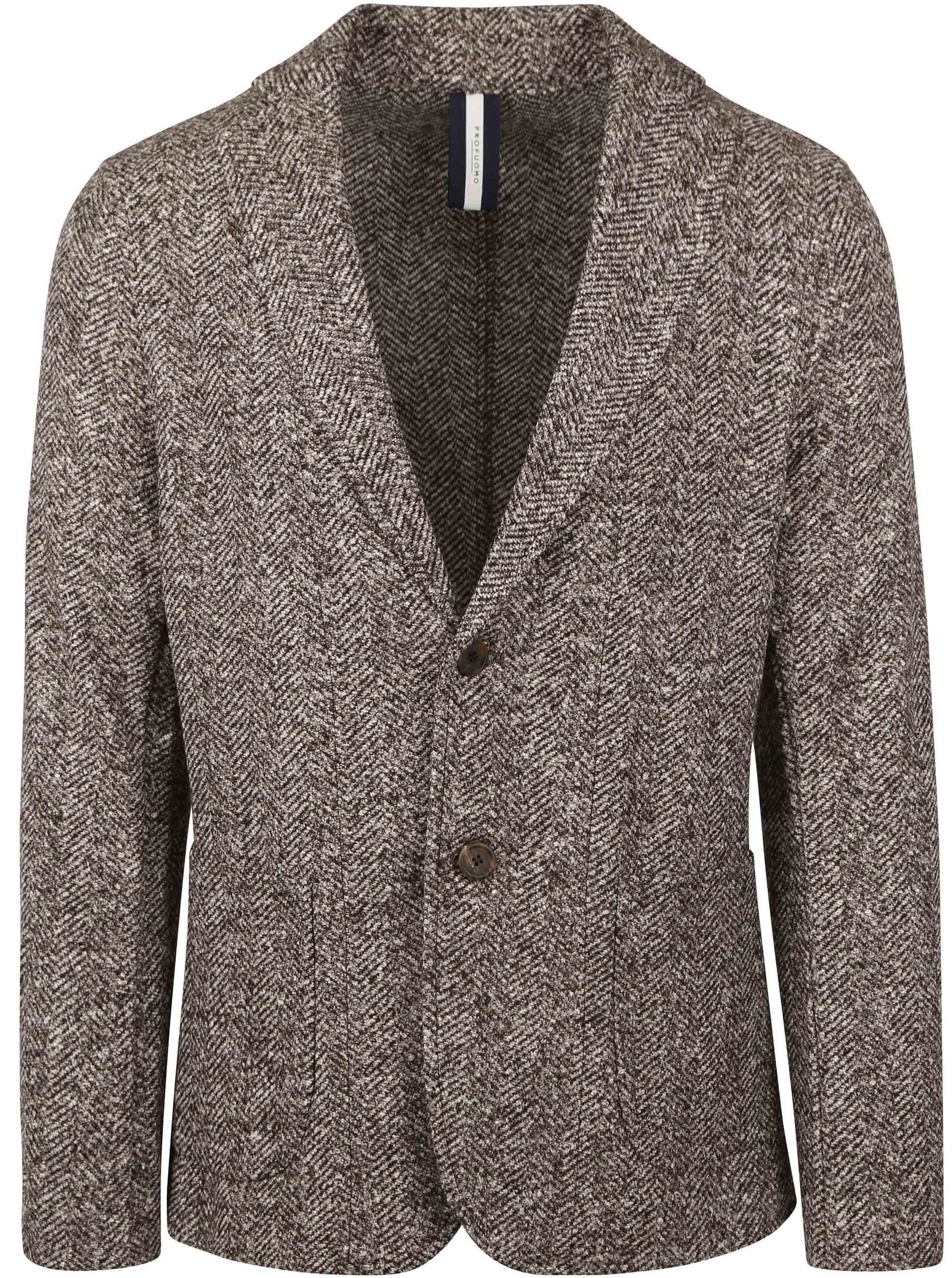 Profuomo Blazer i uld i brunmelange PPUP30002B-H