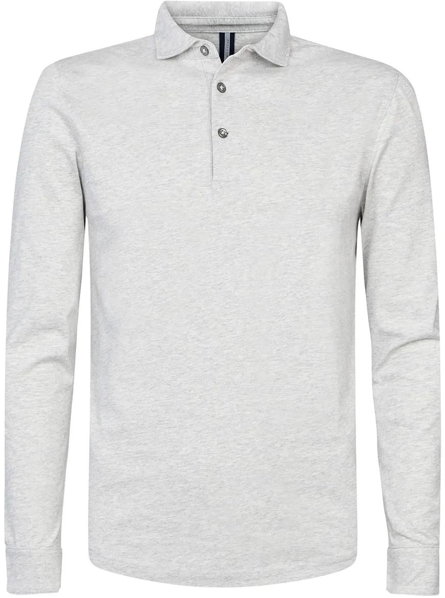 Profuomo Longsleeve Polo Grijs Melange PP2J00001A kopen | Suitable