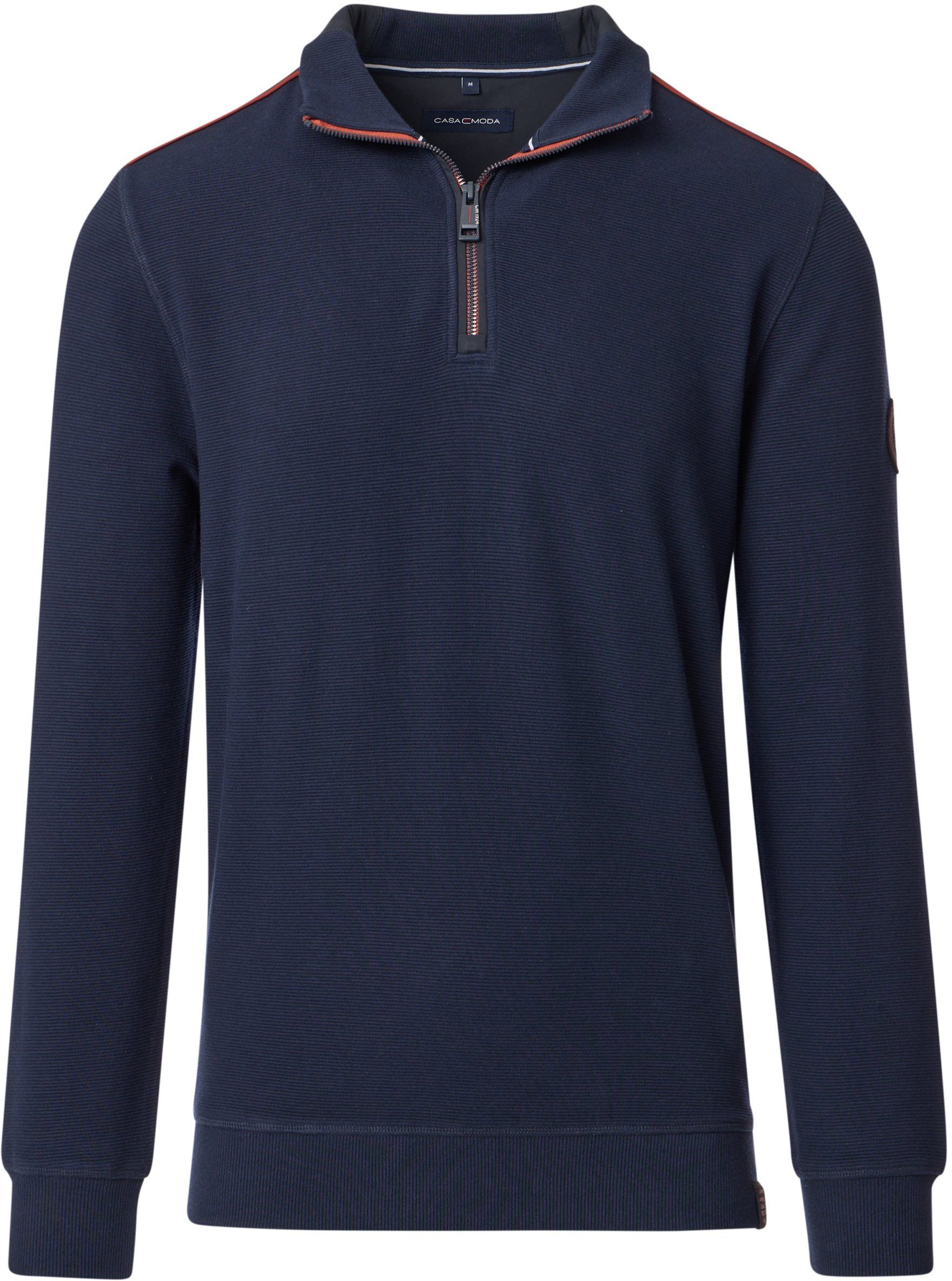 Køb CASAMODA Halv Zip Sweat Navy 444303400-105 | Suitable