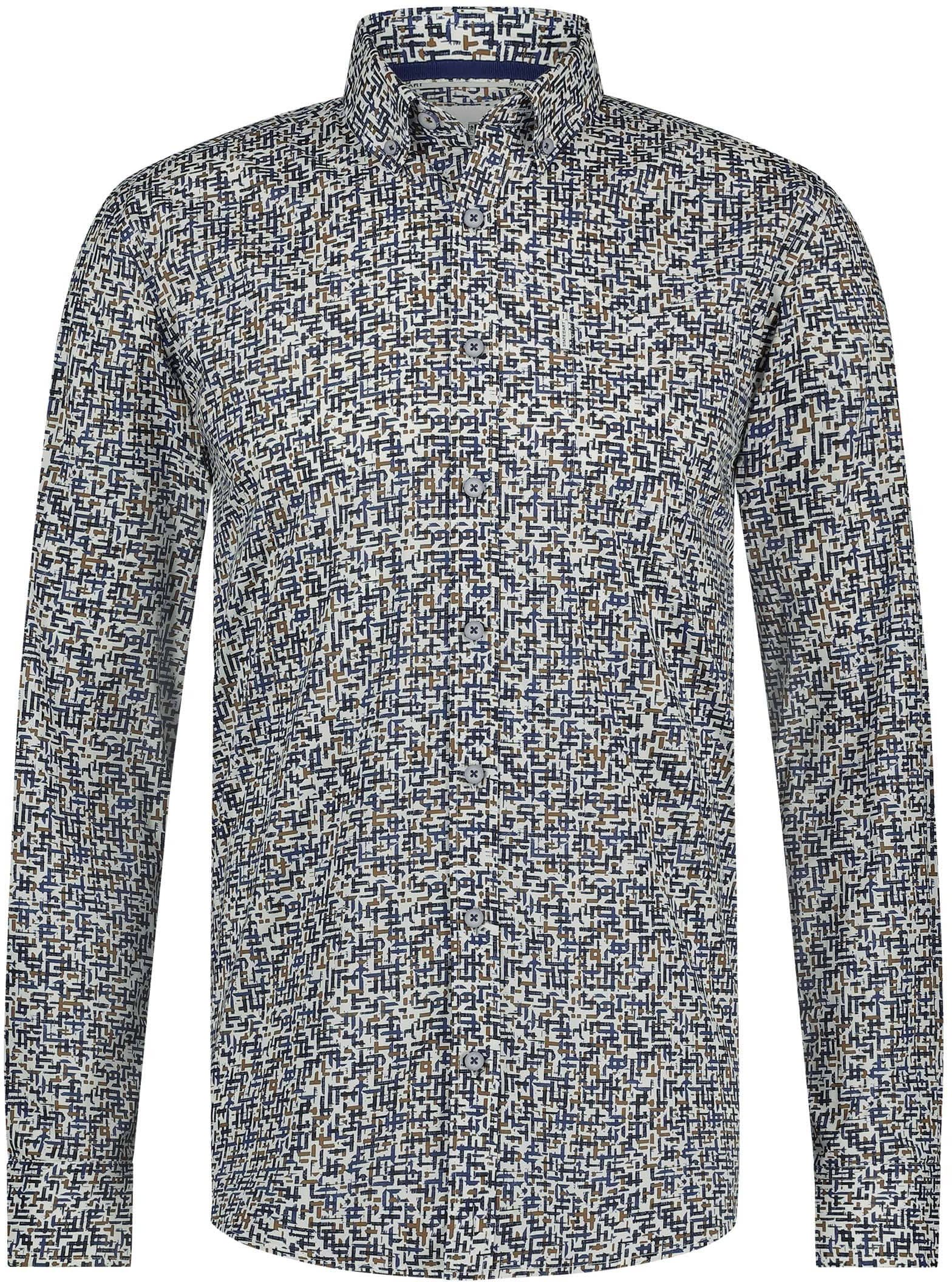 State Of Art Hemd Poplin Print Blauw Rood 21424212-1159 kopen | Suitable