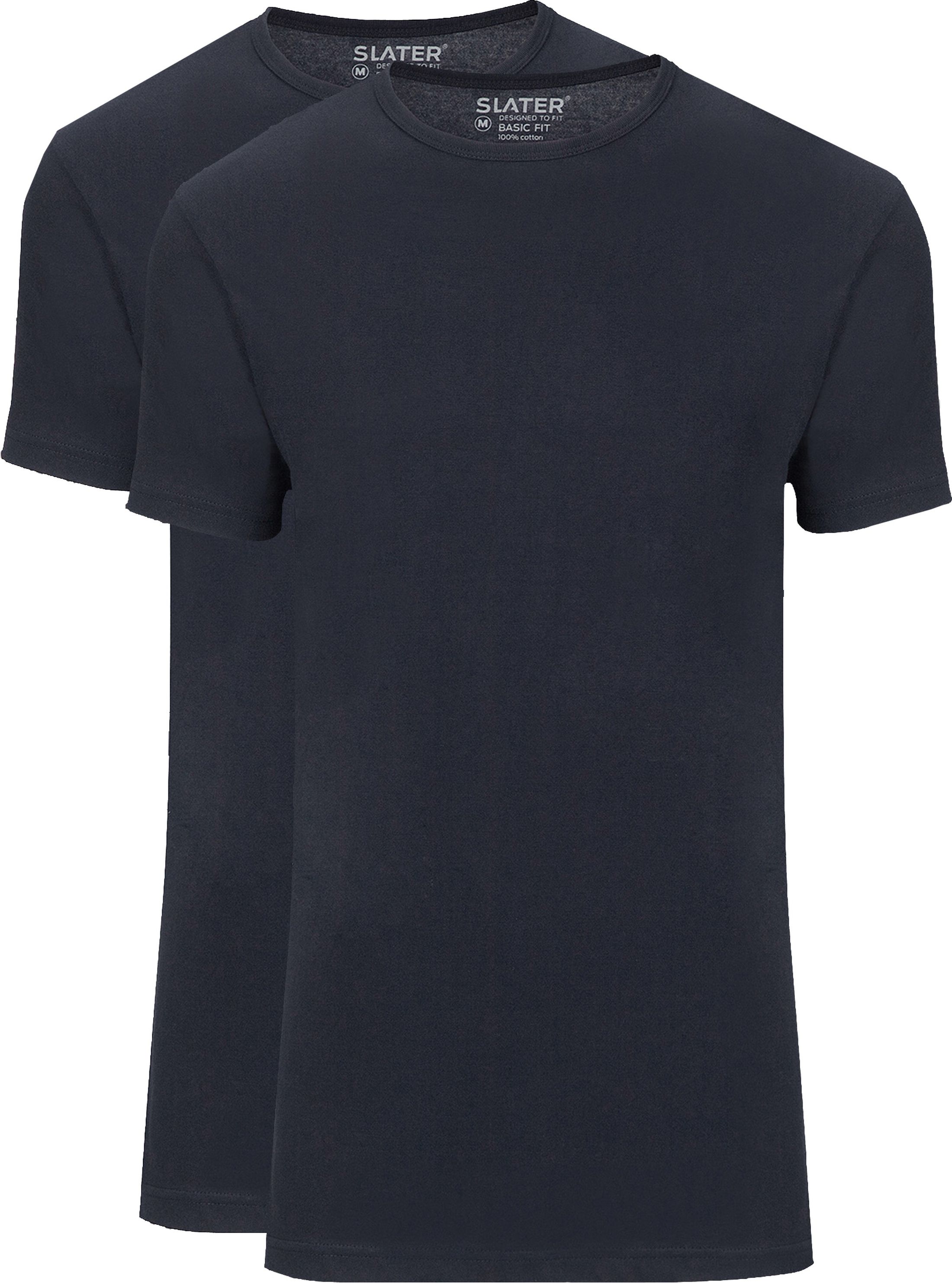 Slater 2-pack Basic Fit T-shirt Blå 7510-400