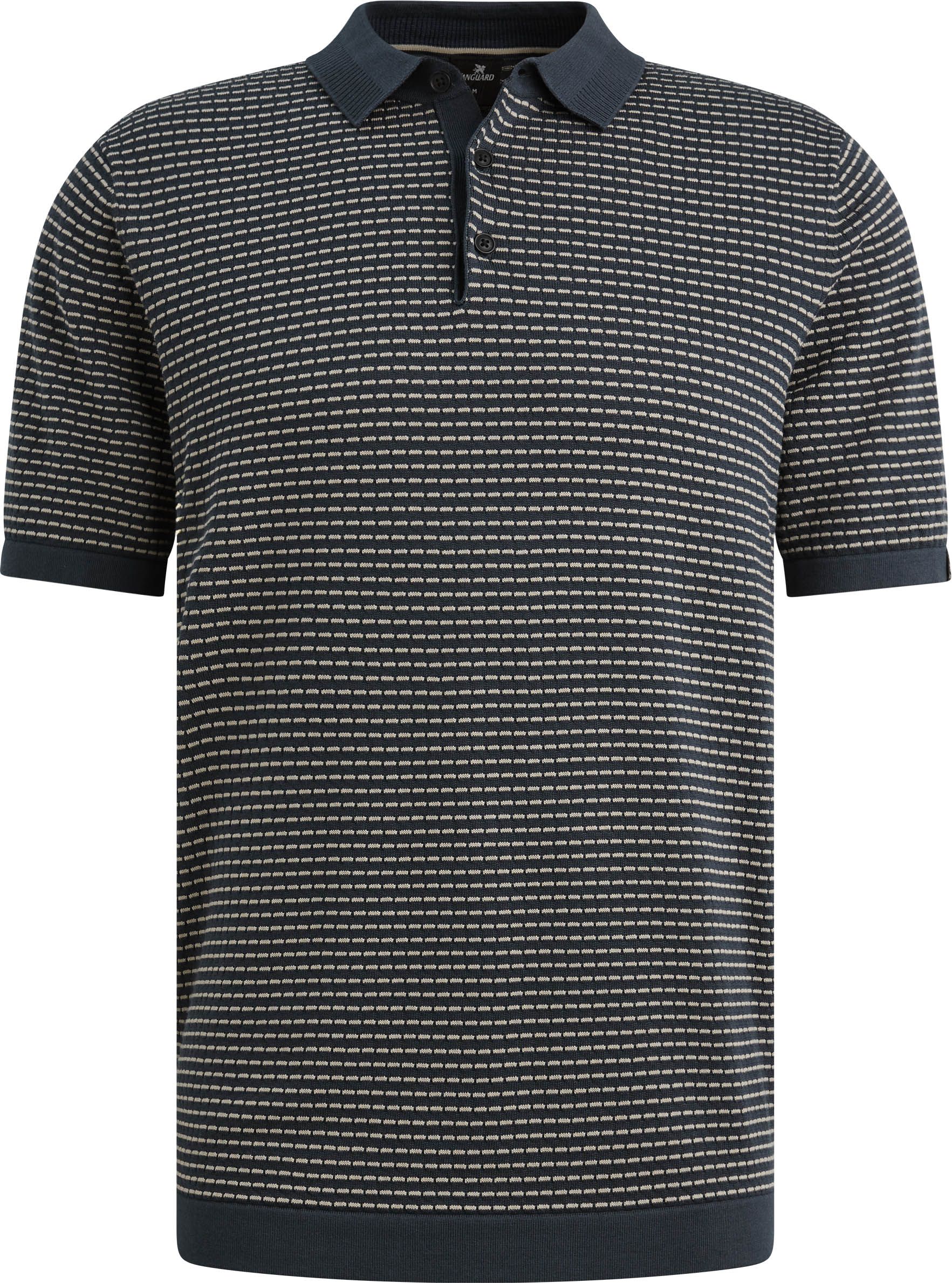 Køb Vanguard Knitted Poloshirt Stripes Marineblå  | Suitable