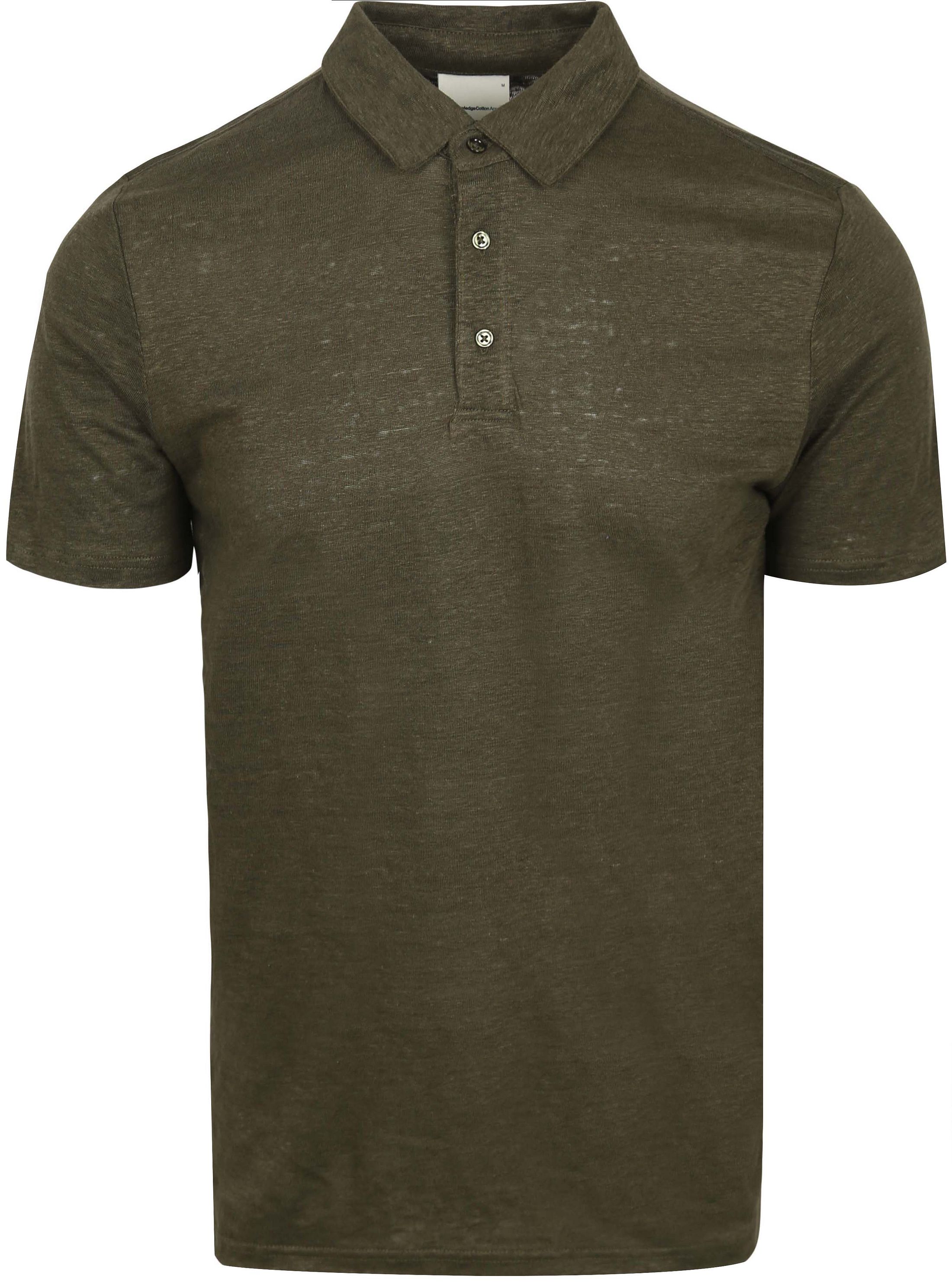 KnowledgeCotton Apparel Poloshirt Linnen Donkergroen 1020001-1090 kopen | Suitable