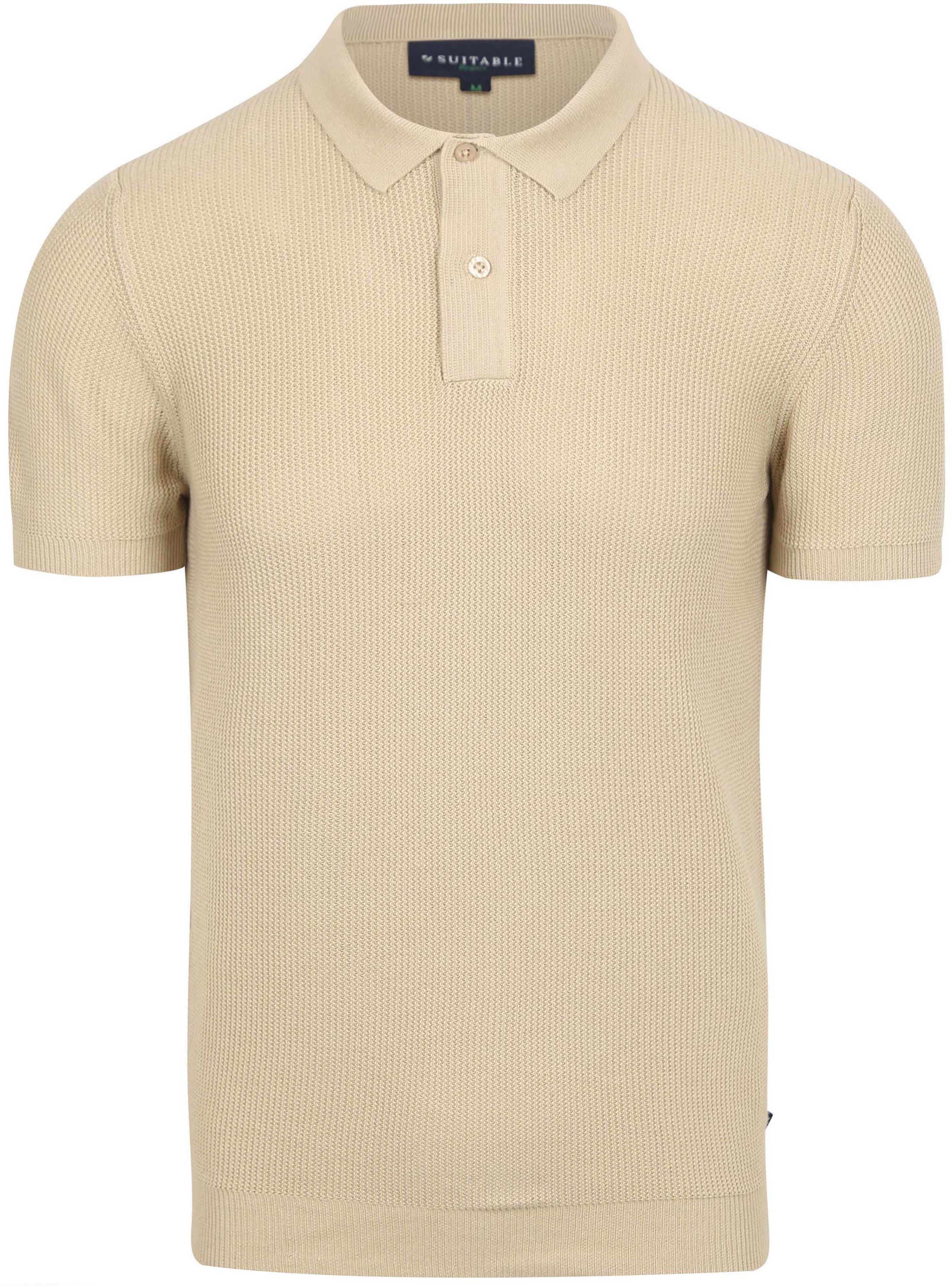 Suitable Respect Poloshirt Structure Knit Beige kaufen | RSP-25RIBSS-BEIG | Suitable