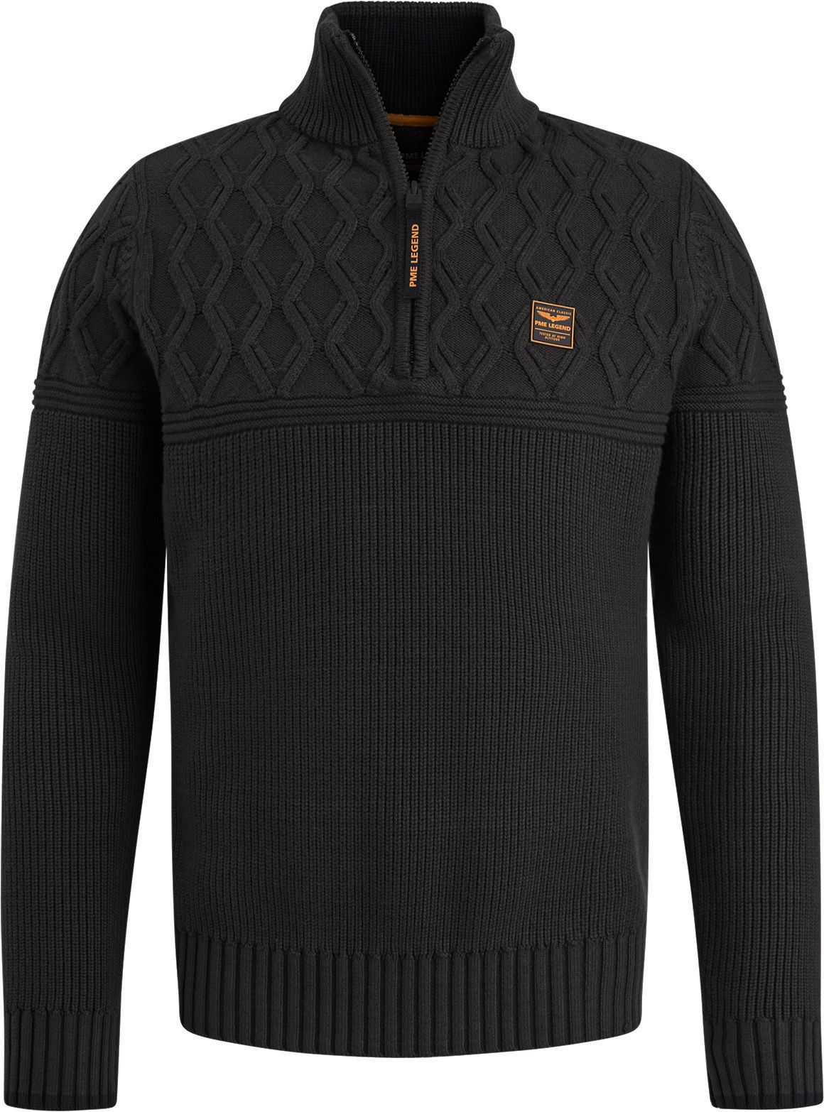 PME Legend Knitted Half Zip Trui Zwart PKW2409324-995 kopen | Suitable