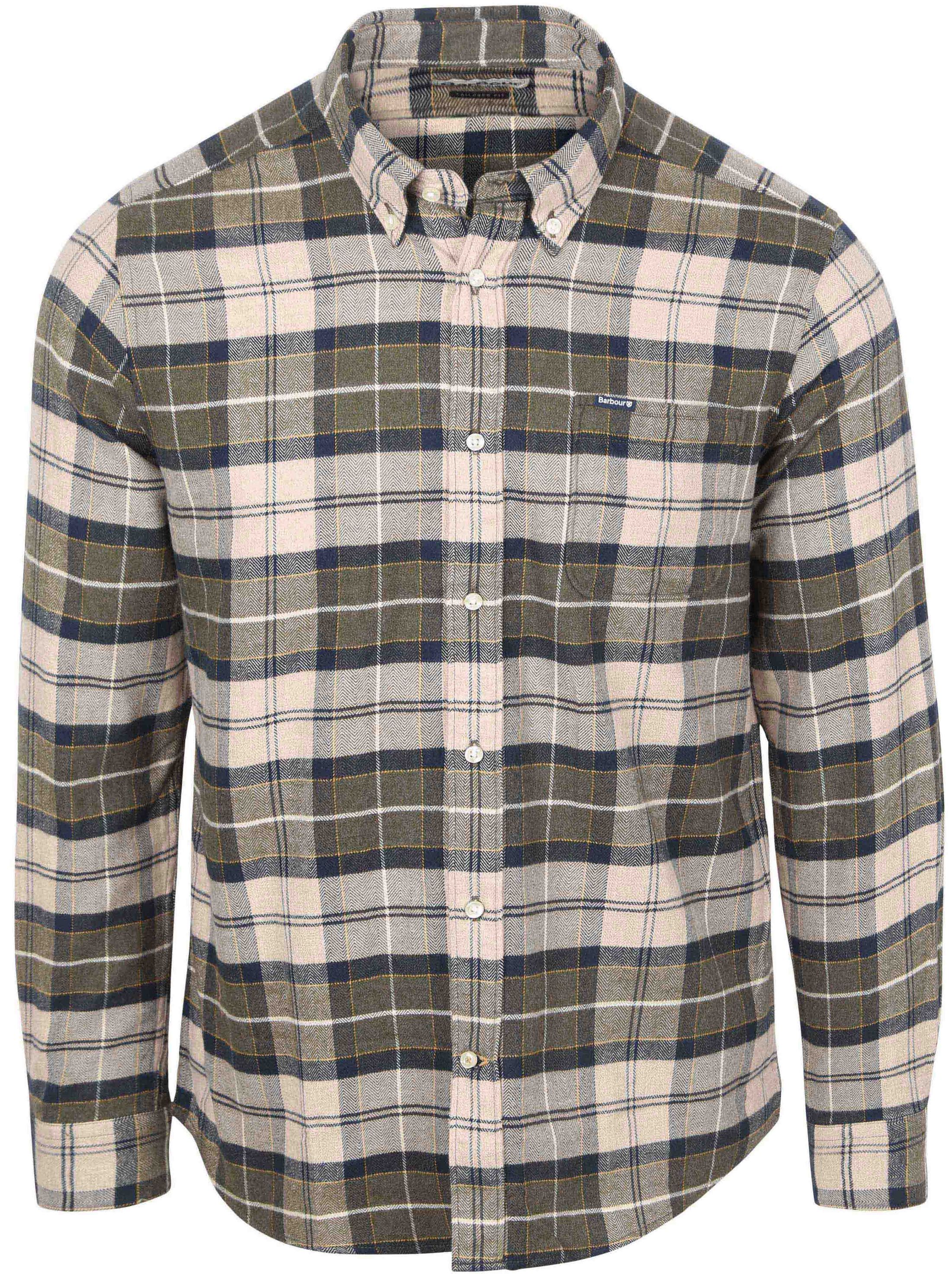 Barbour Kyeloch Rutete Skjorte Oliven Flerfarget Grønn Beige Størrelse L