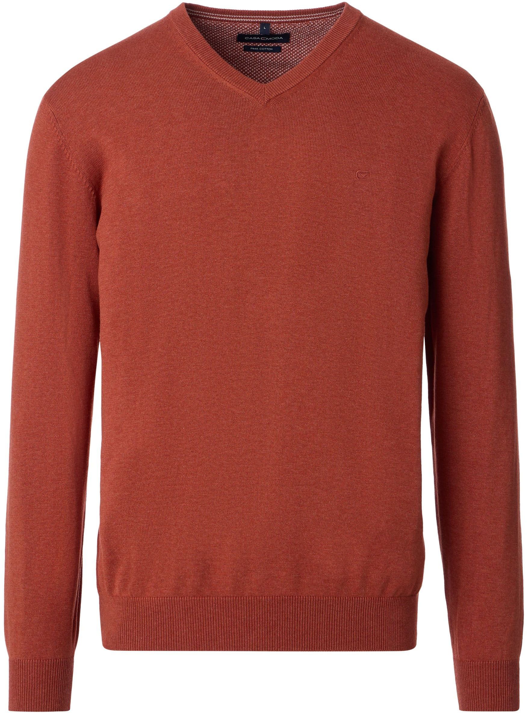 Casa Moda Pullover V-Hals Red Brick 004430-487 kopen | Suitable