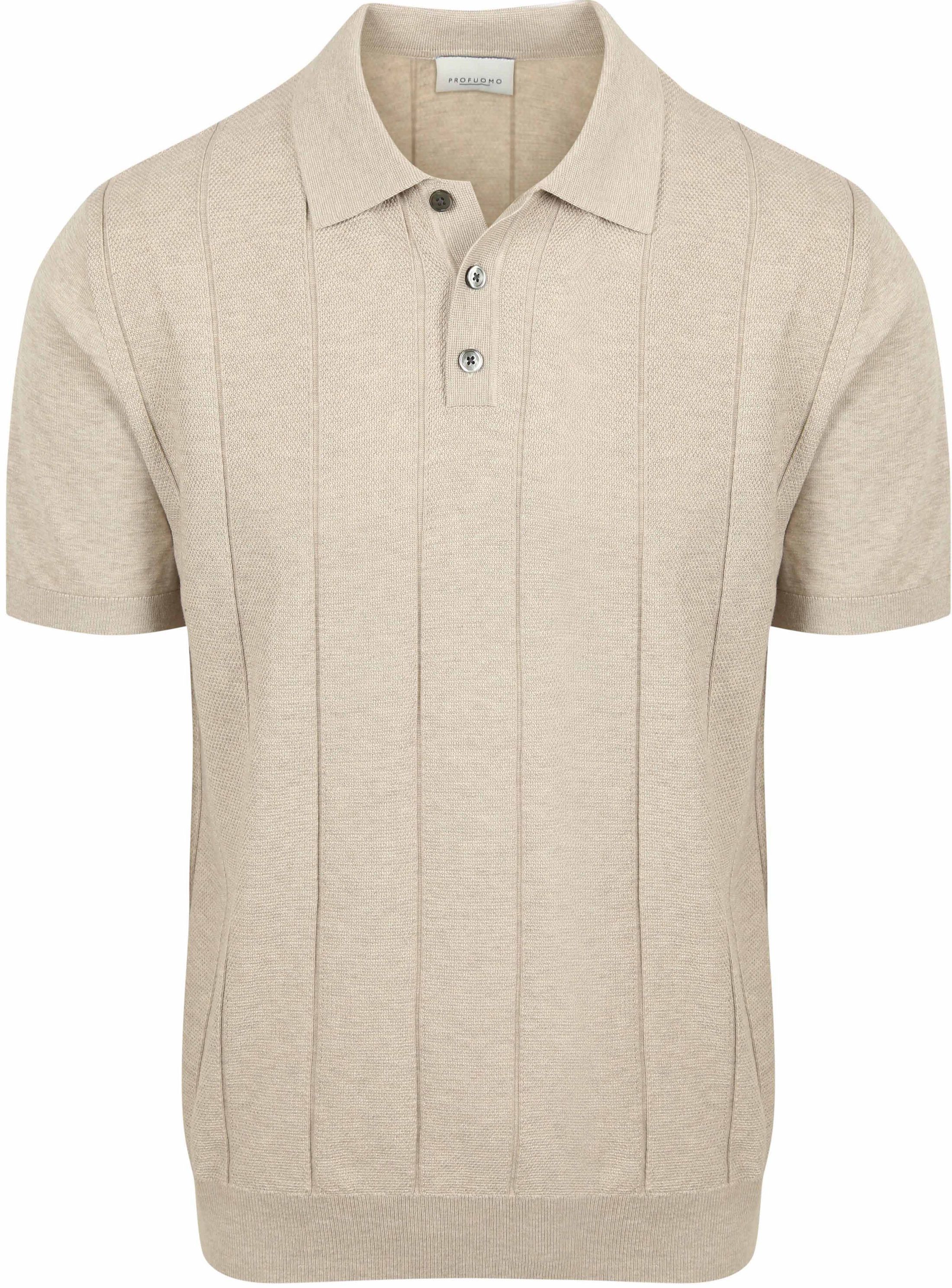 Profuomo Polo Drop Needle Struktur Beige Størrelse XL