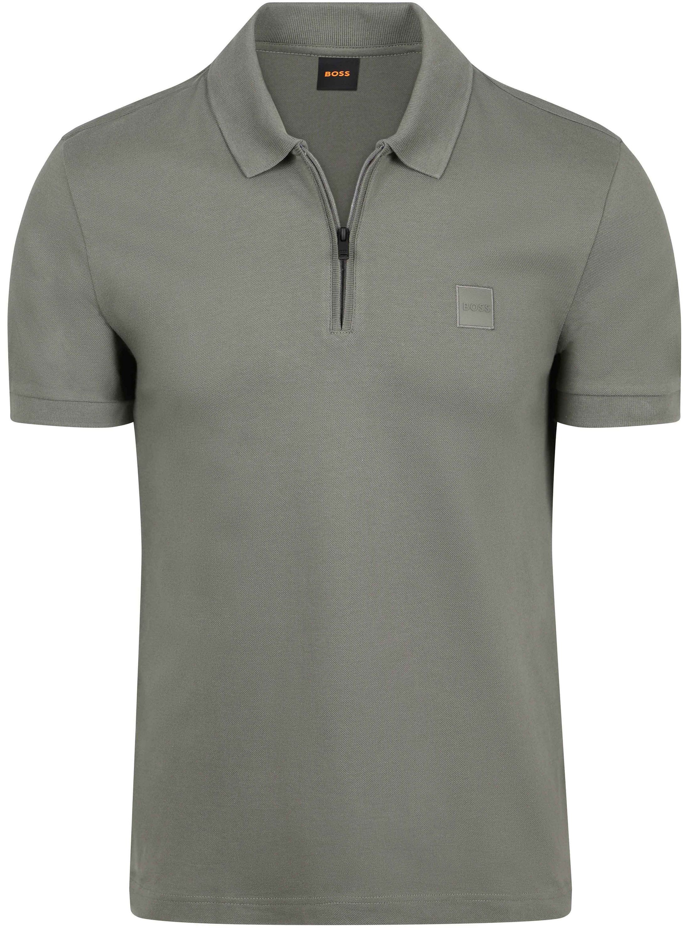 BOSS Passerzip Half Zip Polo Shirt Open Green order online | 50537507-076 | Suitable Slovenia