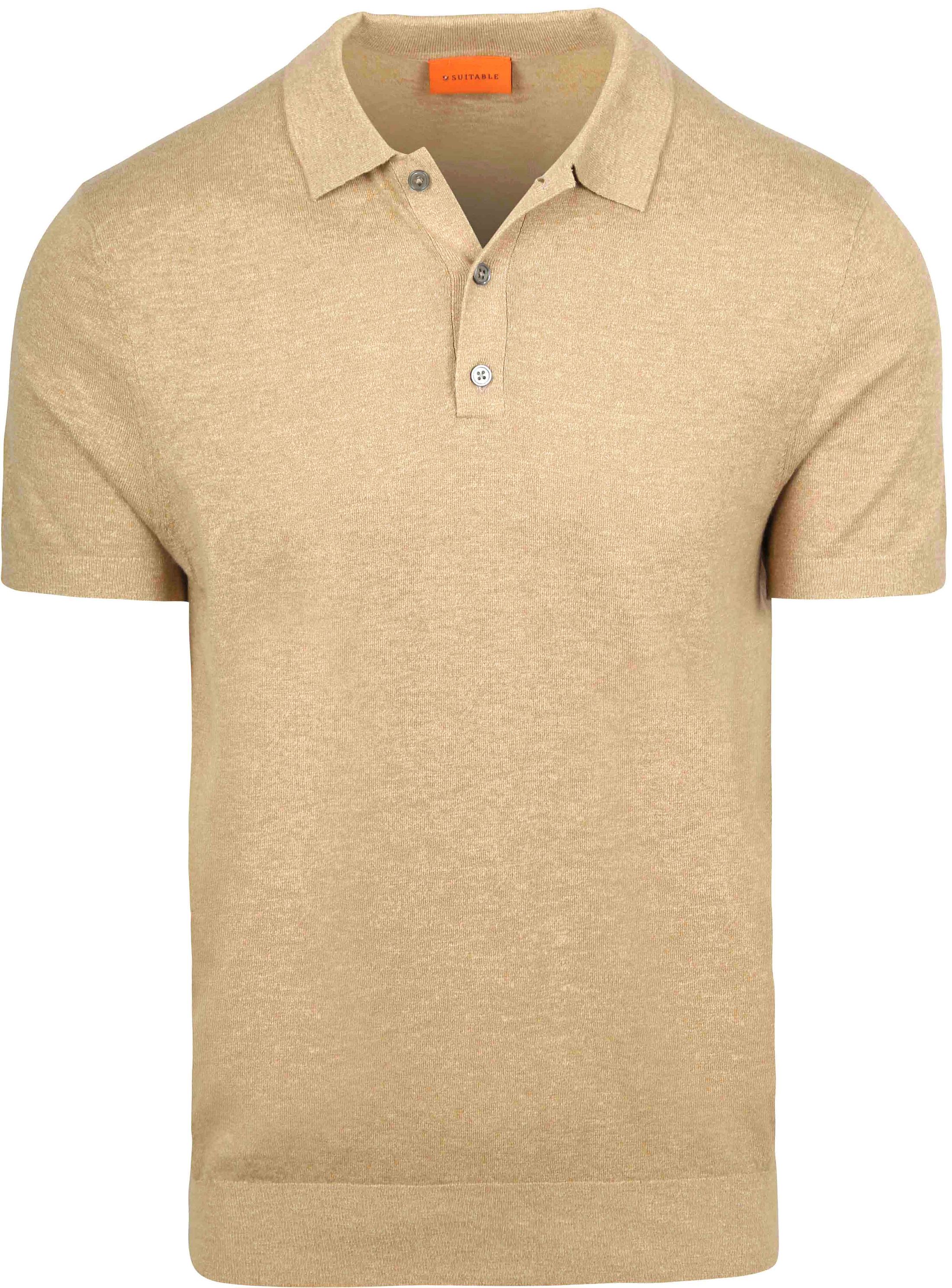 Suitable Knitted Poloshirt Cotton Linen Beige kaufen | PO-BU-COLI-26.04 Sand 16-1011 FCD 40924 | Suitable