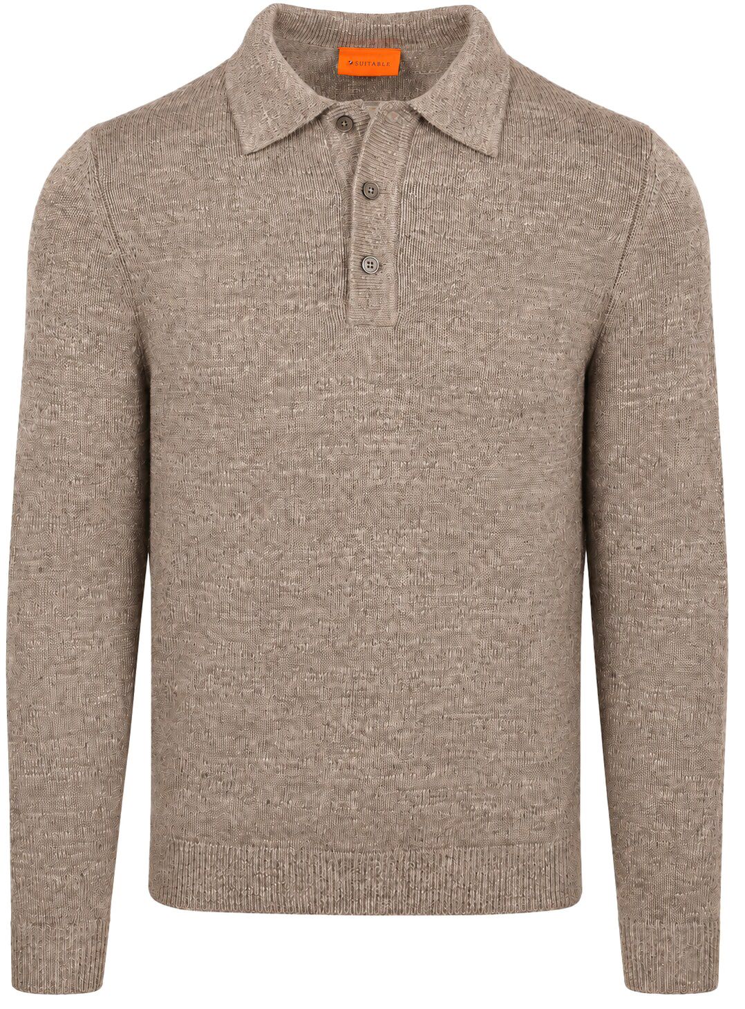 Suitable Button Longue Melange Polo Shirt Beige order online | Suitable Finland