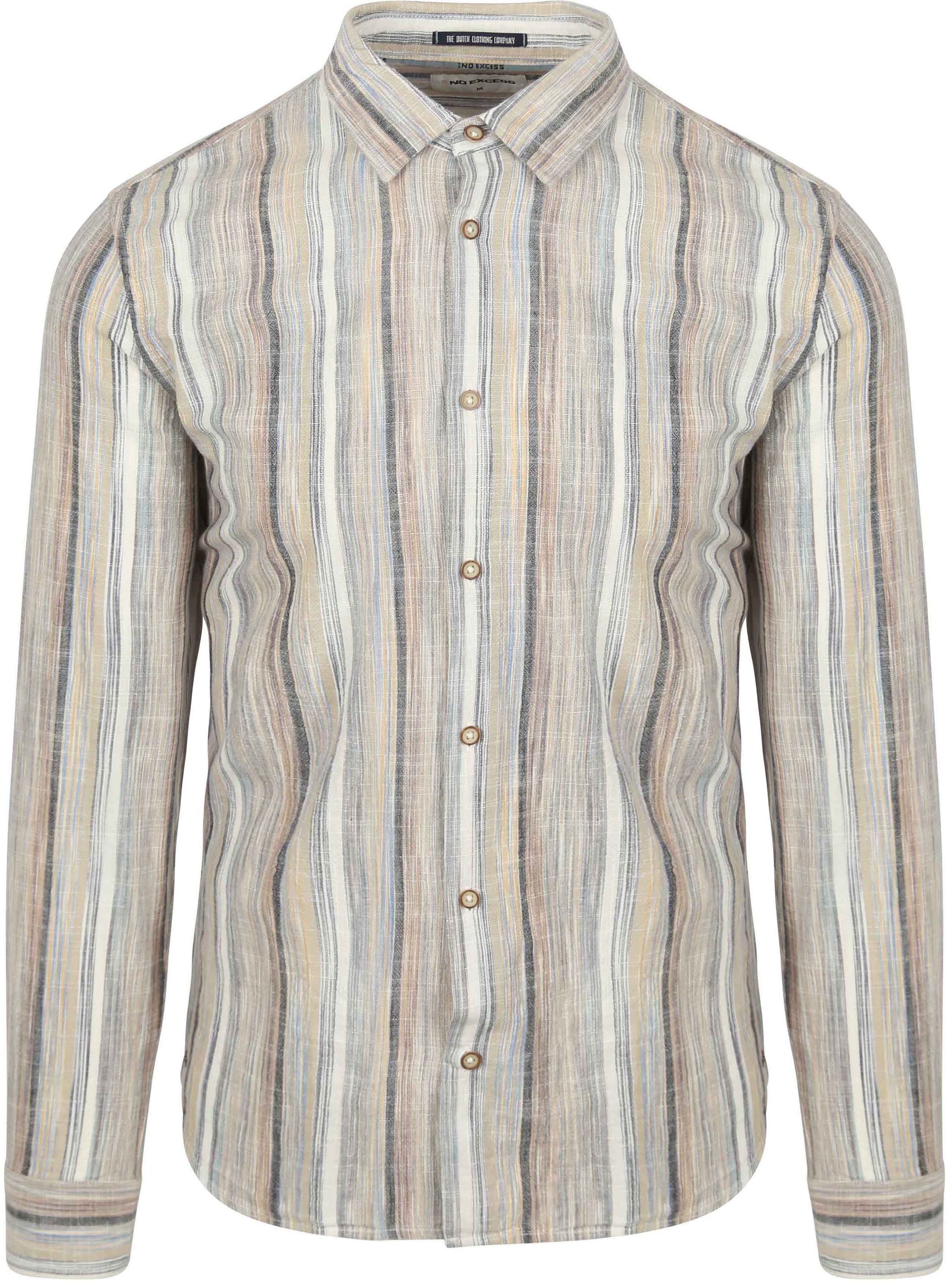 No Excess Skjorta Randig Beige 27400340-030