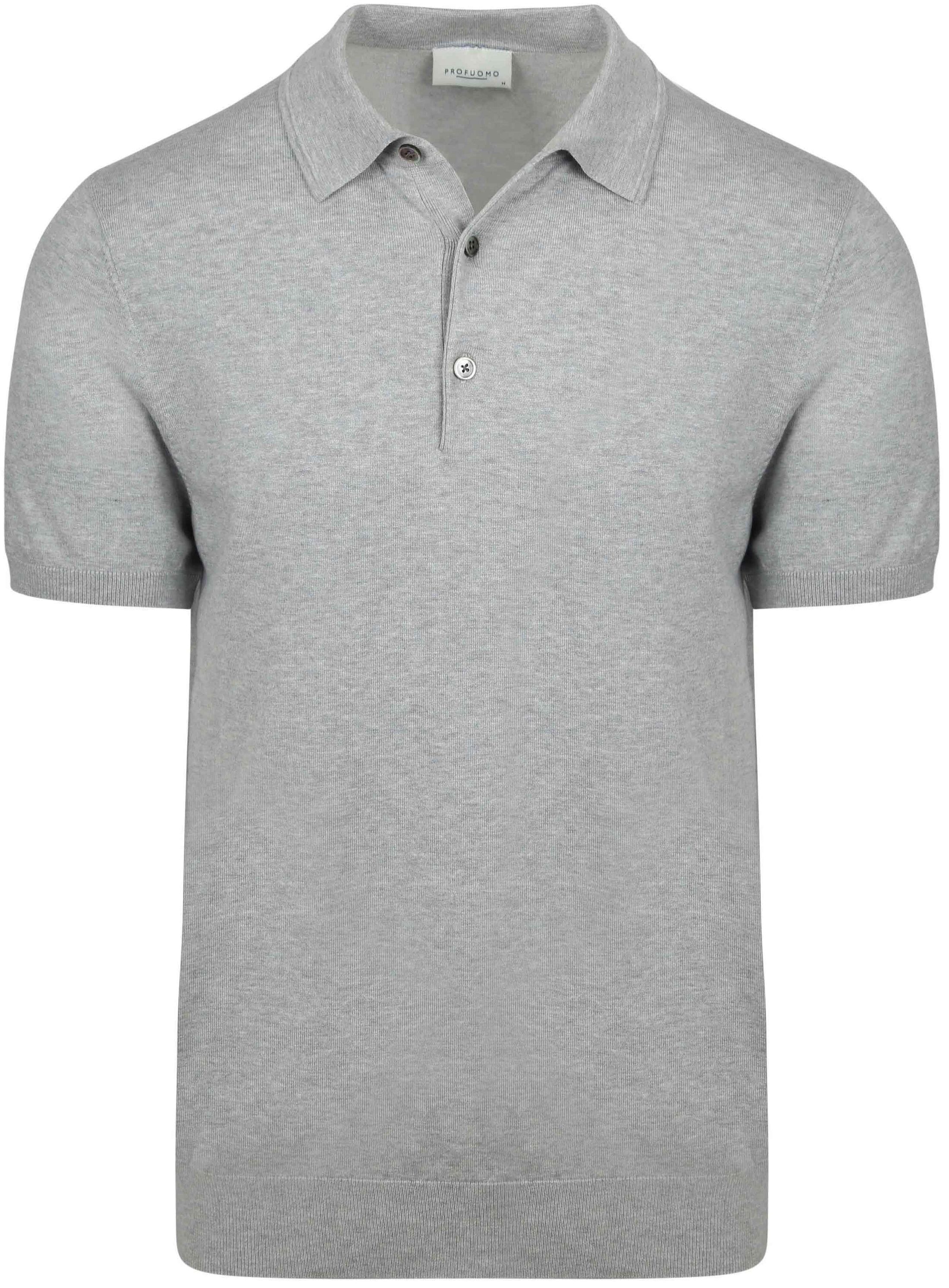 Profuomo Knitted Poloshirt Grau kaufen | Suitable