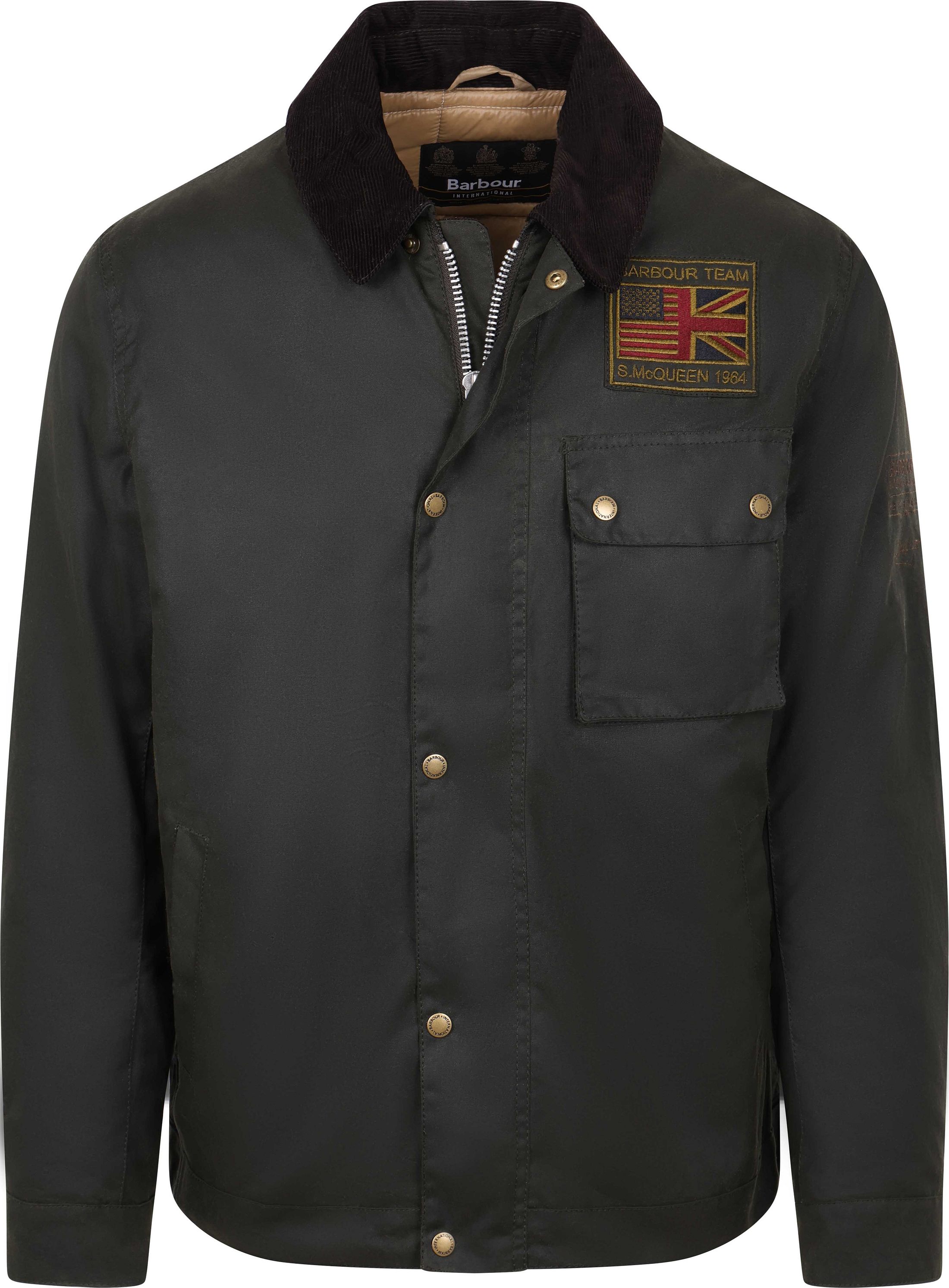 Køb Barbour International Workers Voksfrakke Sage Grøn MWX1853-SG91 | Suitable
