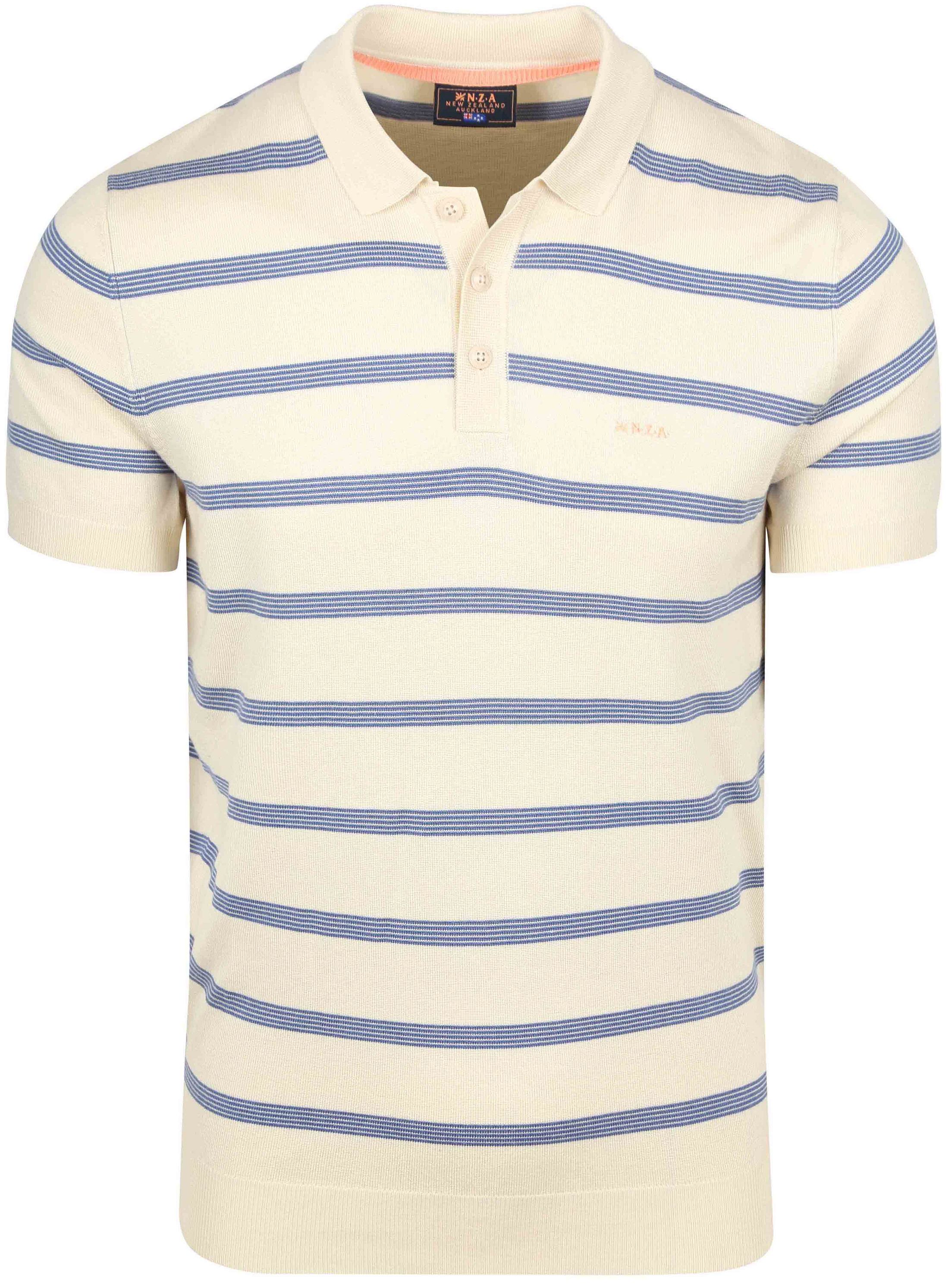 NZA Knitted Poloshirt Stripe Ecru 26AN184-1136 commander en ligne | Suitable