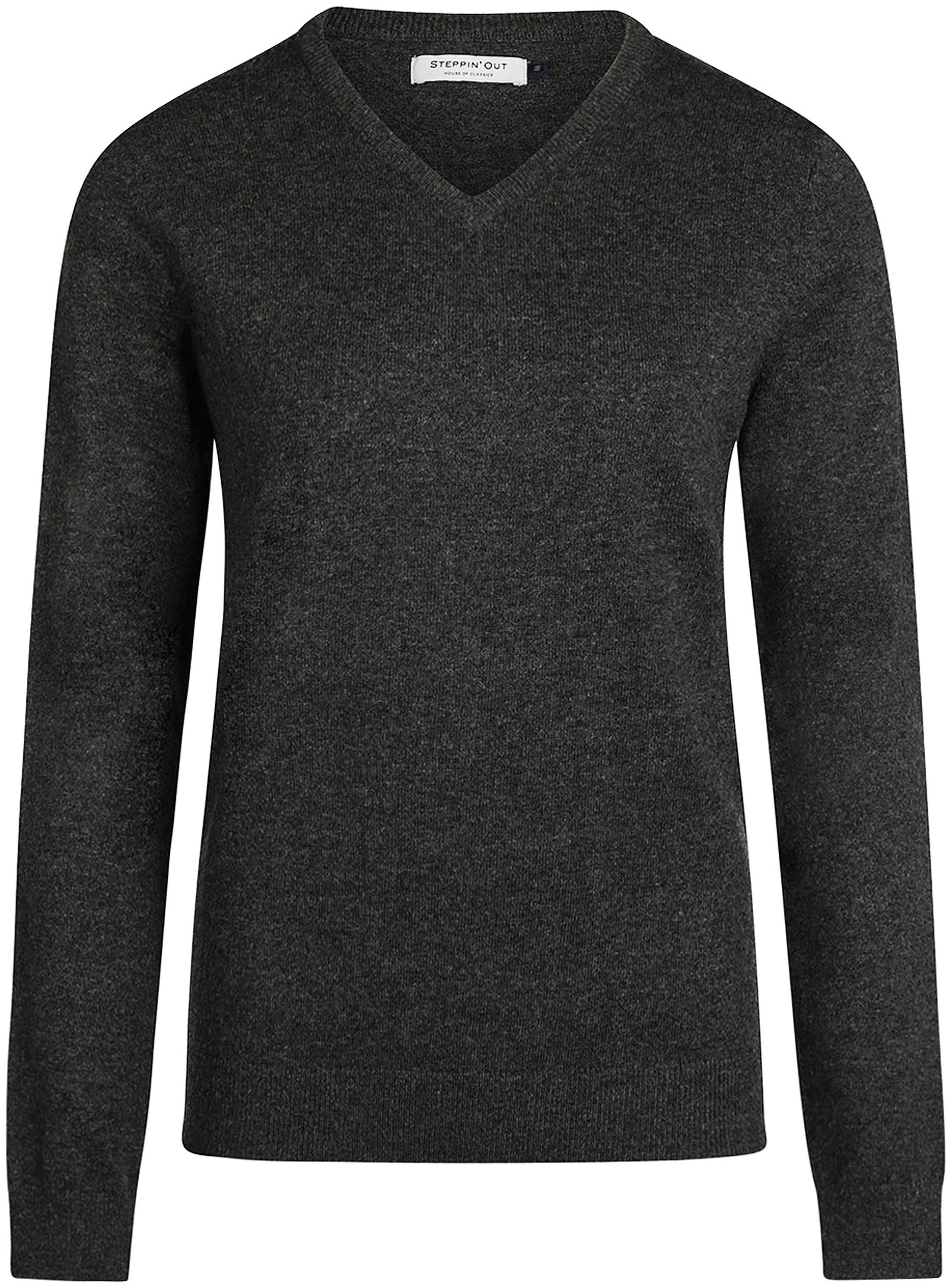 Steppin' Out Dames Pullover V-hals Merinowol Antraciet SW1201.0003-1203 kopen | Suitable
