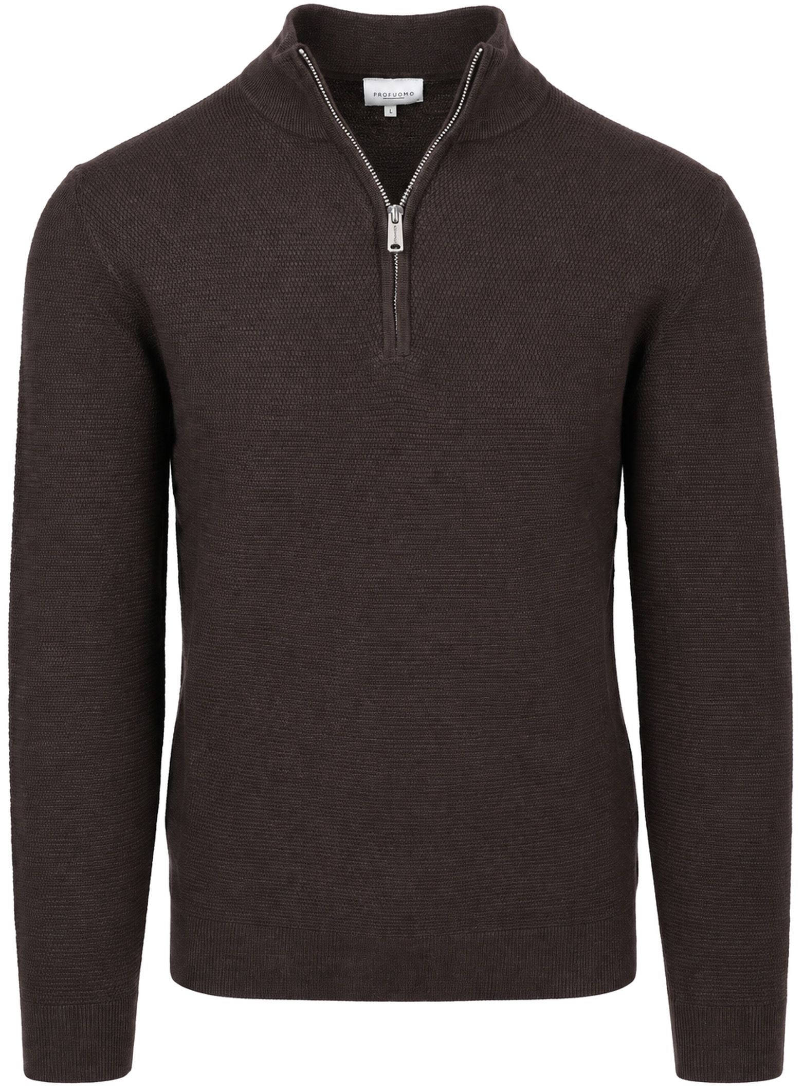 Profuomo Half Zip Pullover Structure Brown order online | PPXJ30023D-H2 | Suitable Liechtenstein