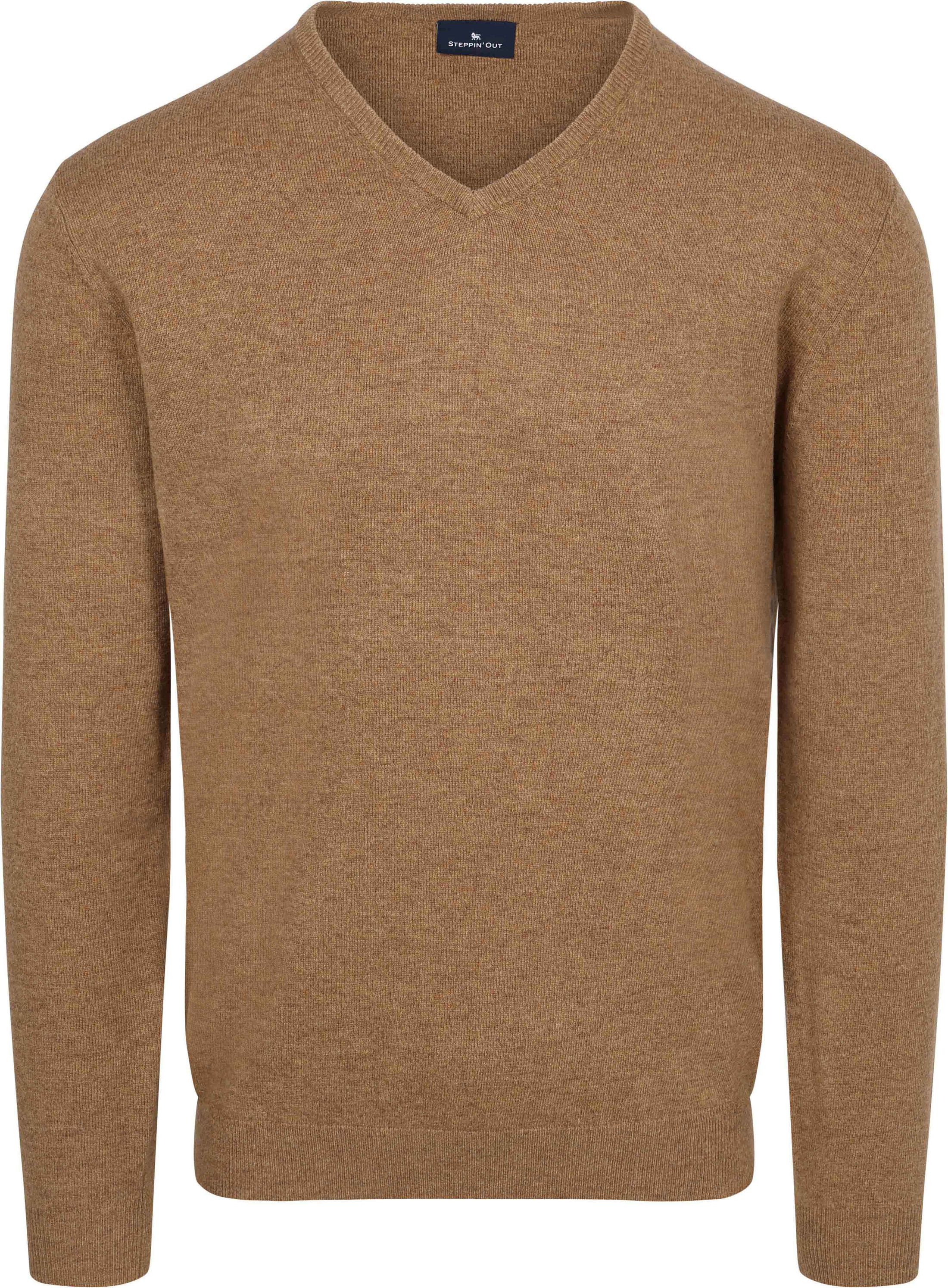 Steppin' Out Genser V-hals Merinoull Praline PU-V-MRI-REF12-SO-26-01 Praline camel kjøp | Suitable