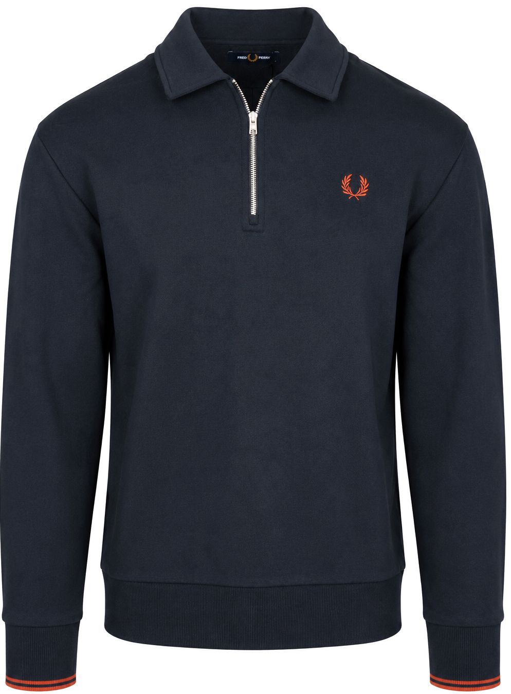 Fred Perry Longsleeve Half Zip Poloshirt Marine commander en ligne | Suitable