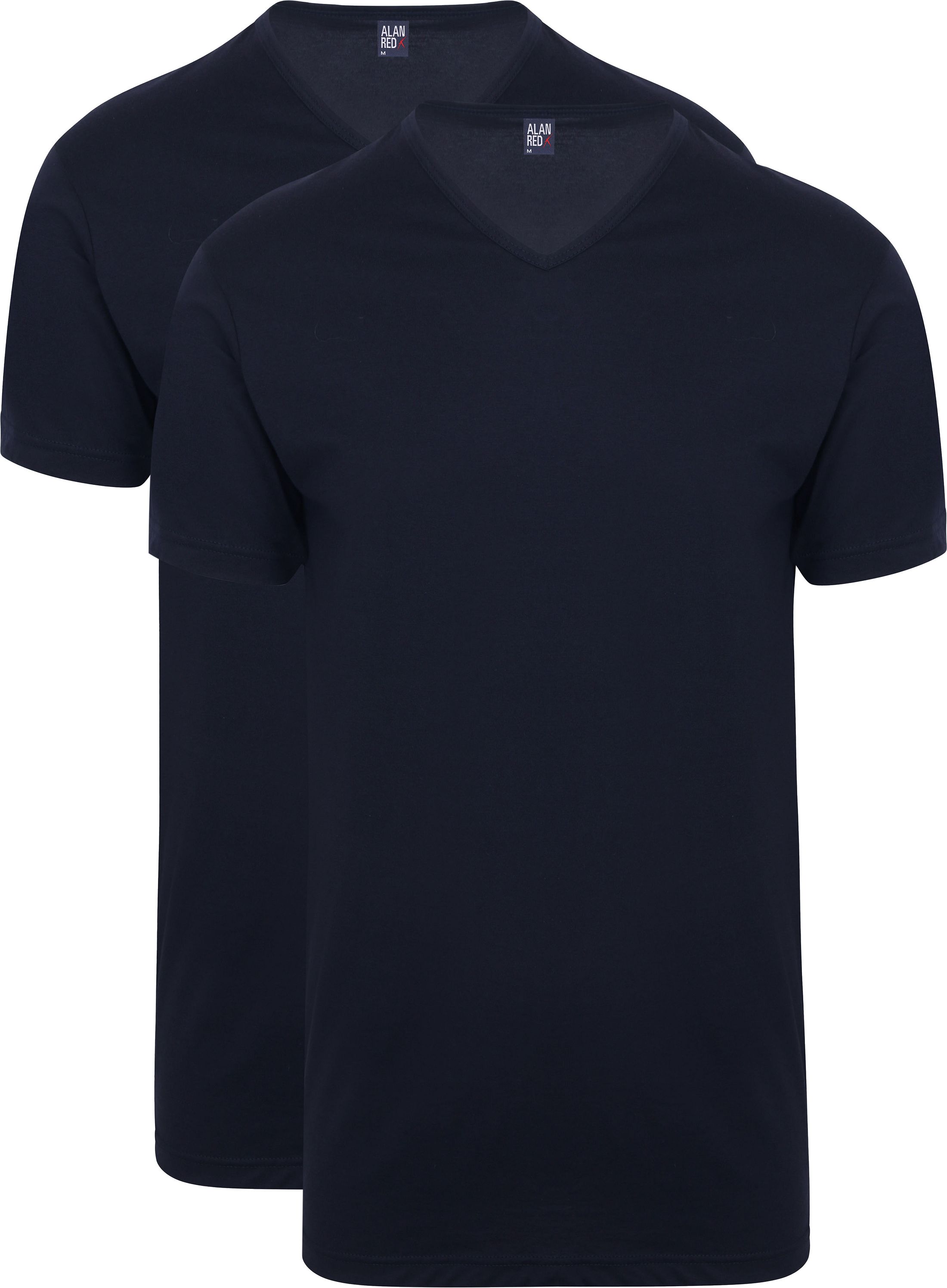 Alan Red T-shirt Niebieski 5671/2P/06 Vermont Long Navy 2-pack