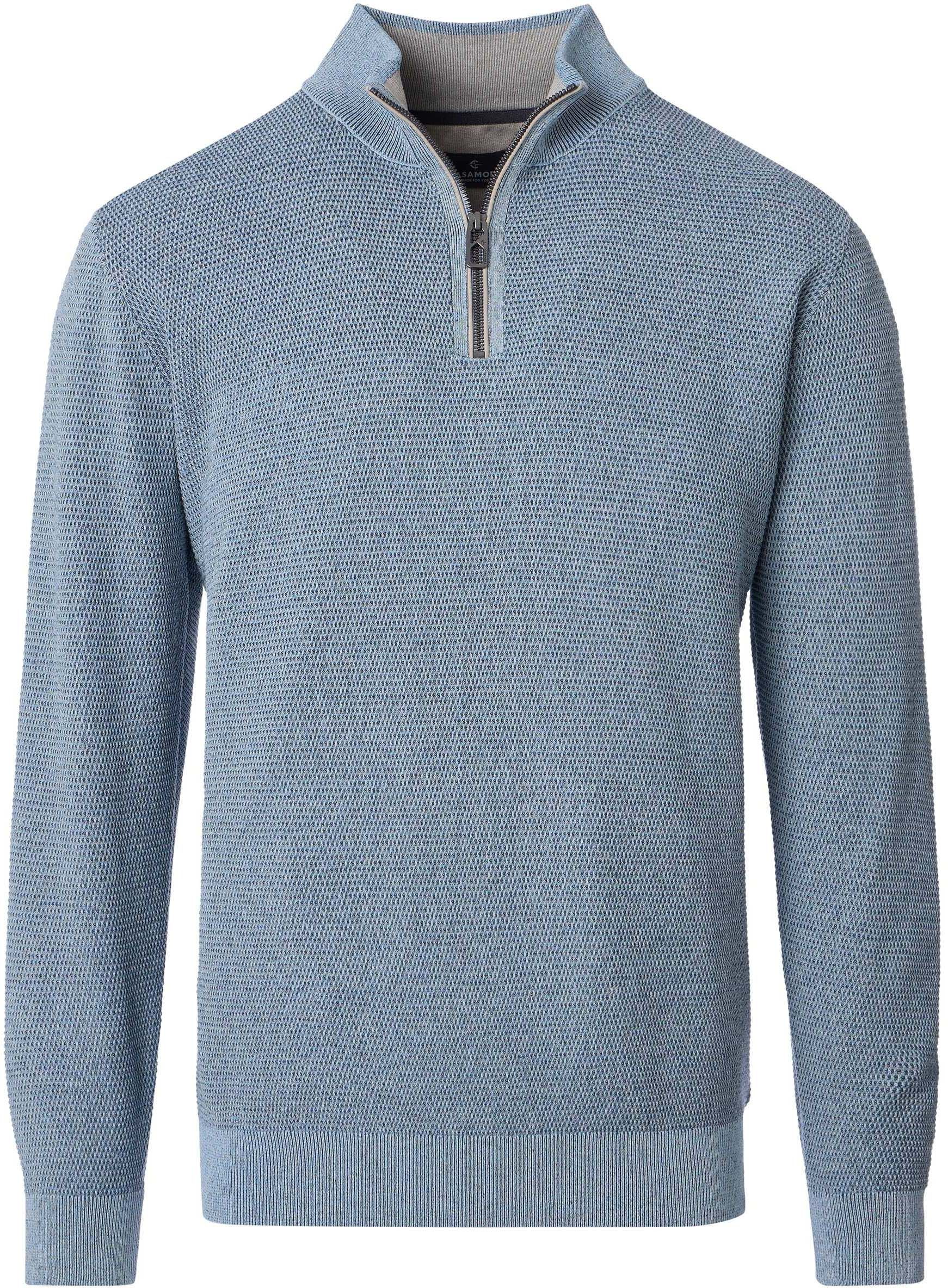 Casa Moda Halfzip Pullover Structure Melange Blue 454479000-122 order online | Suitable