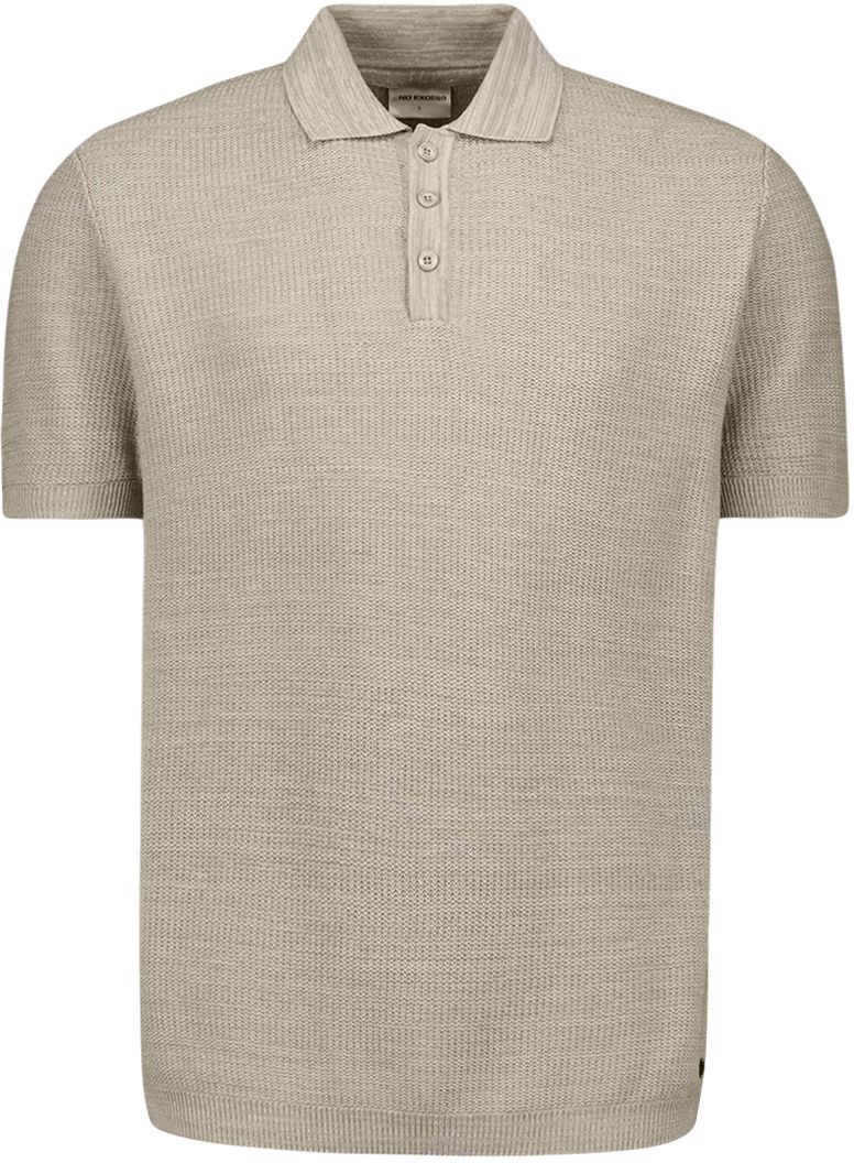 Køb No Excess Strikket Poloshirt Taupe 31220245-044 | Suitable