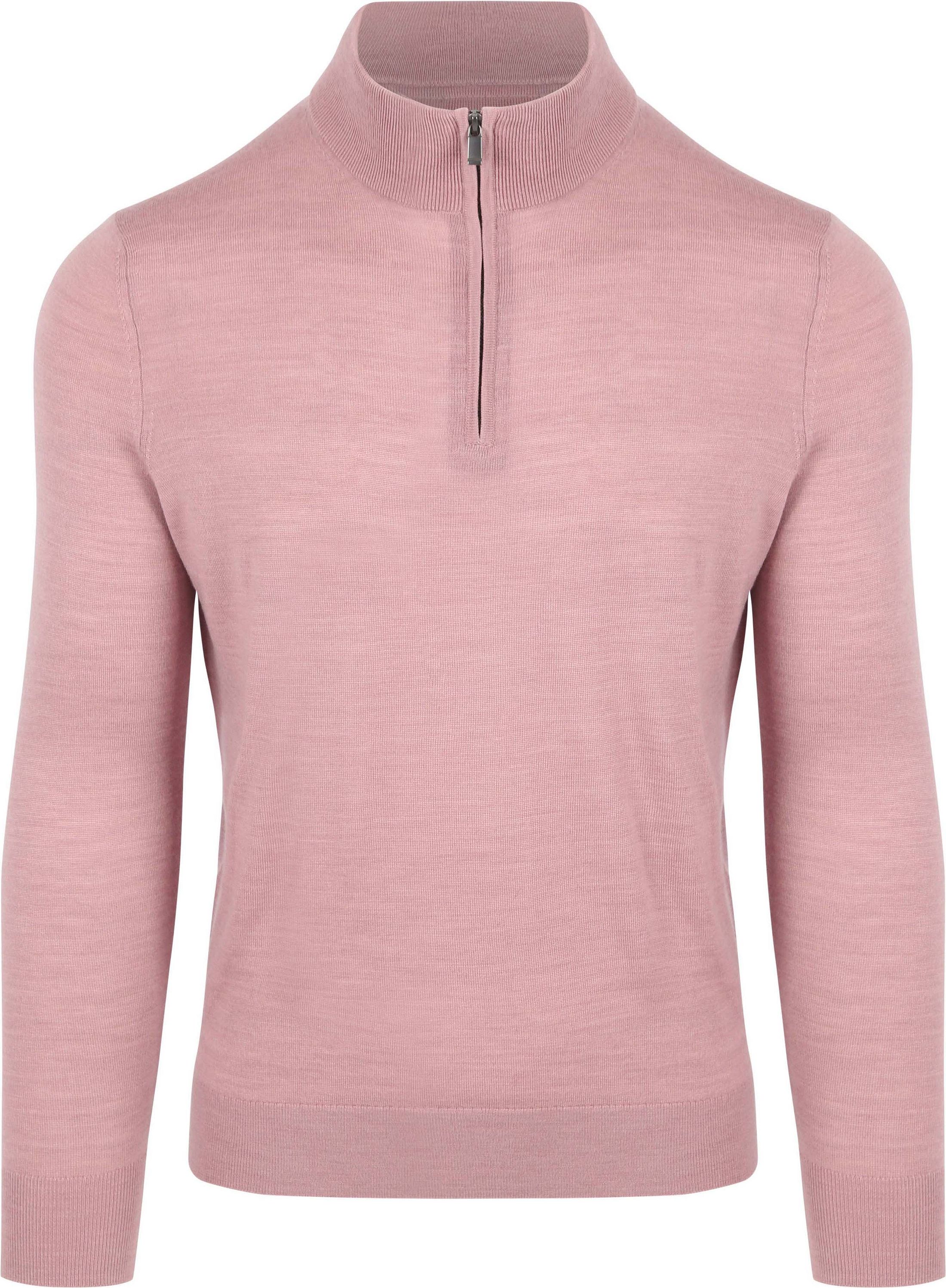 Suitable Merino Halvglidelås Genser Pink PU-MRI-HZ-24 195393 Old Pink