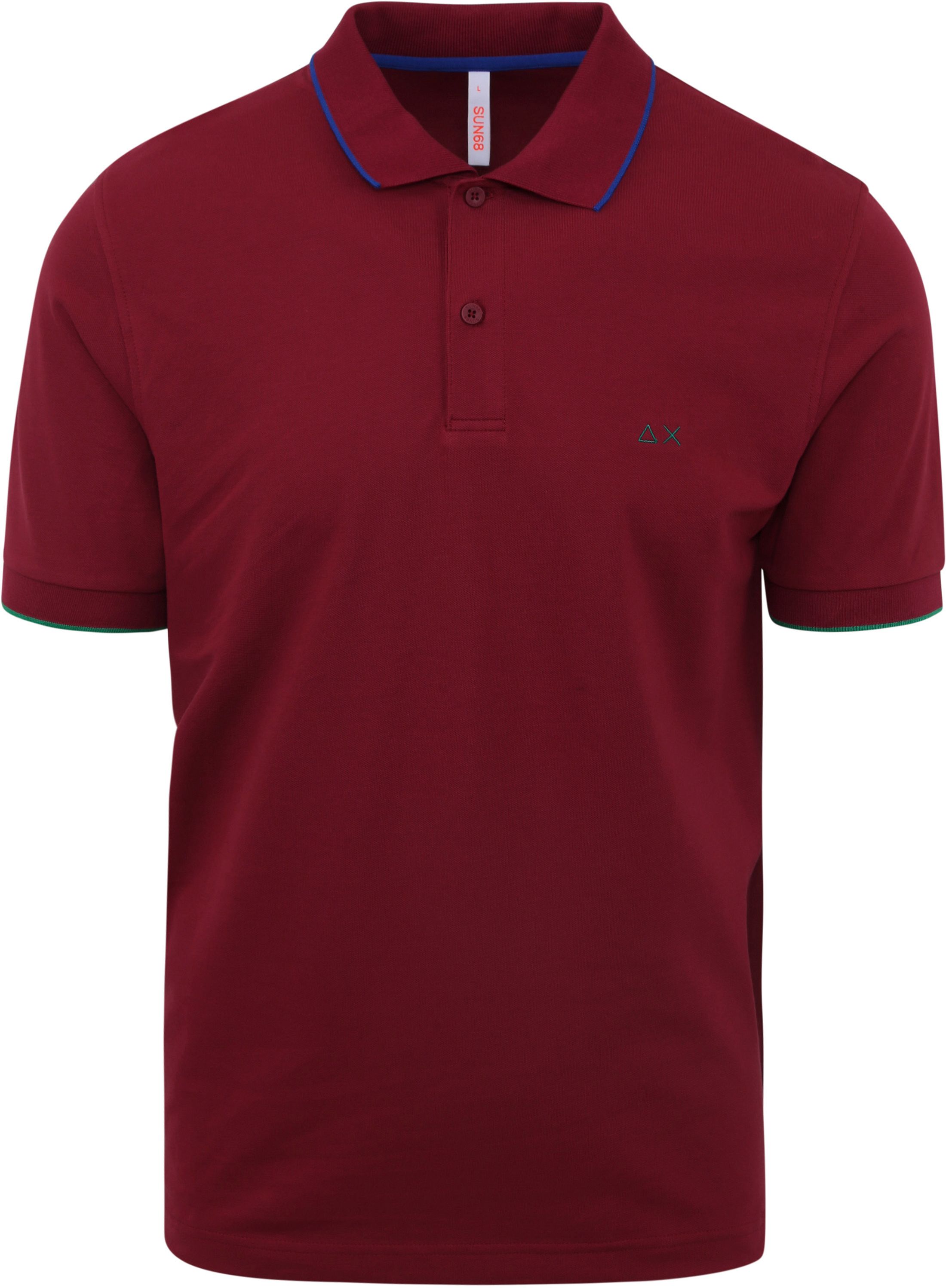 Sun68 Poloshirt Small Stripe Bordeaux A33111-35
