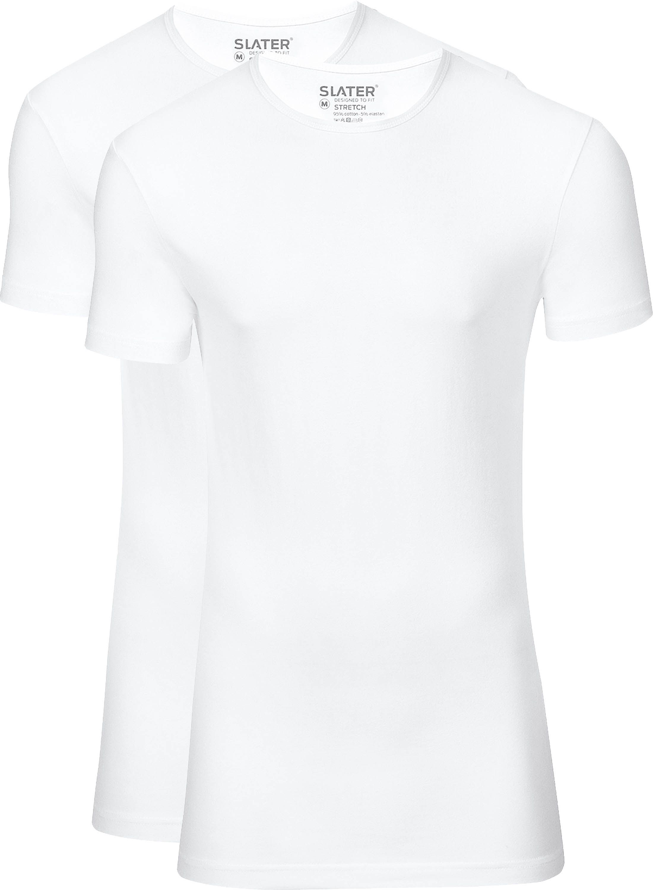 Slater T-shirts Lot de 2 Stretch Blanc 6500 commander en ligne | Suitable