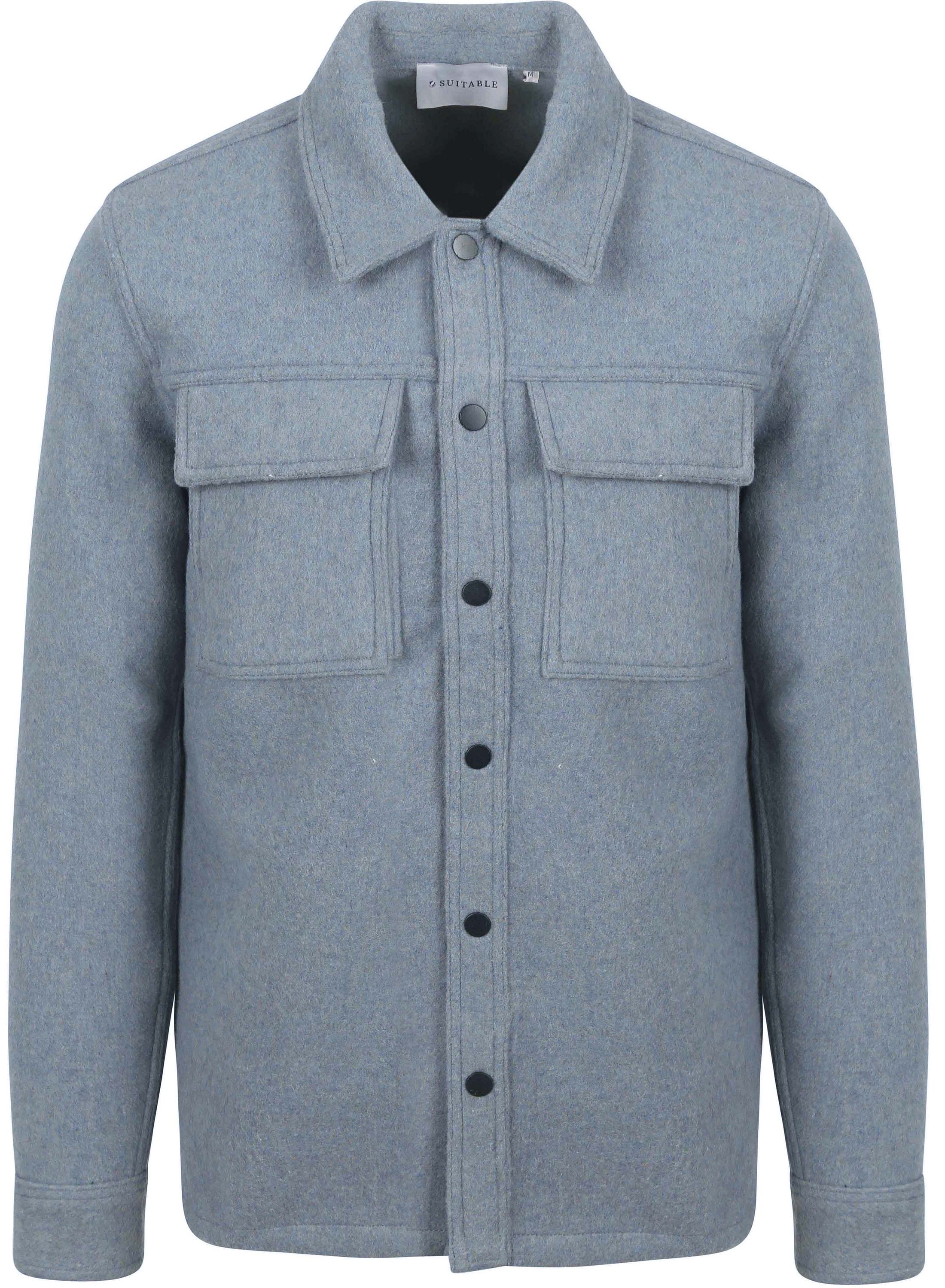 Suitable Overshirt Wool Blend Blauw OVSH-WM-STBL-24W01 kopen | Suitable
