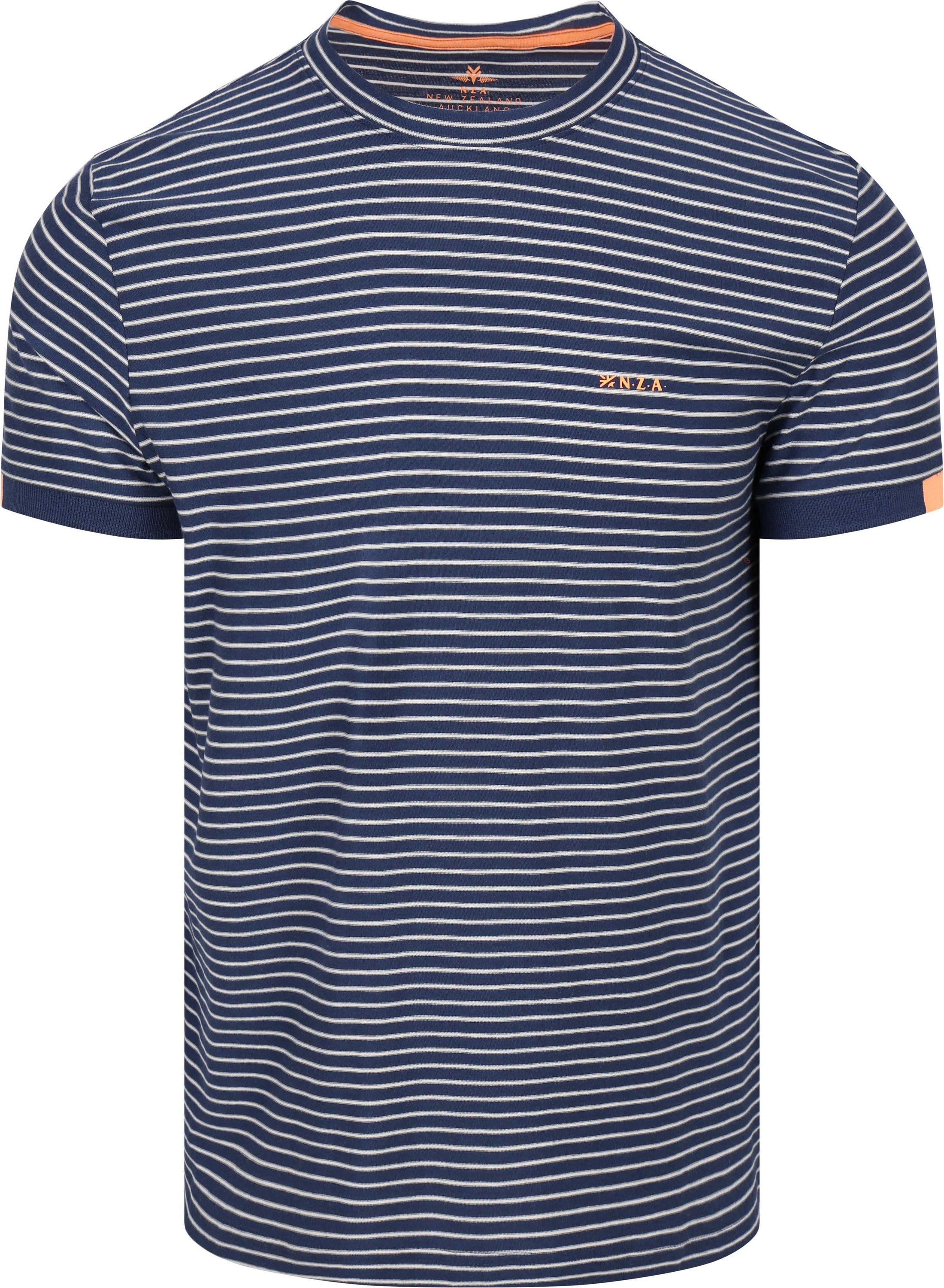 NZA T-shirt Jersey Randig Marinblå Himmelsblå Blå Storlek 3XL
