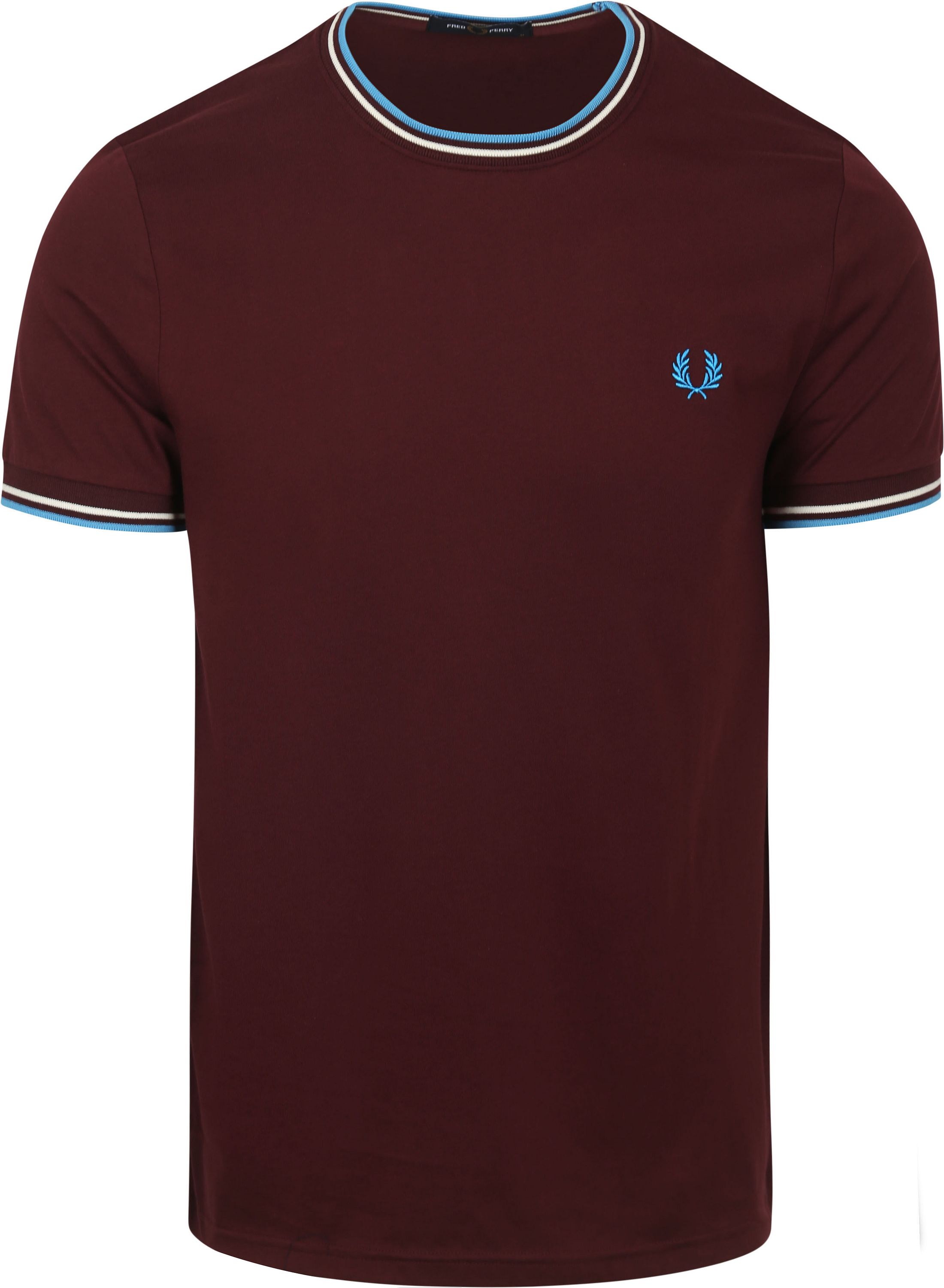 Fred Perry M1588 Twin Tipped T-skjorte Burgunder M1588-Z63