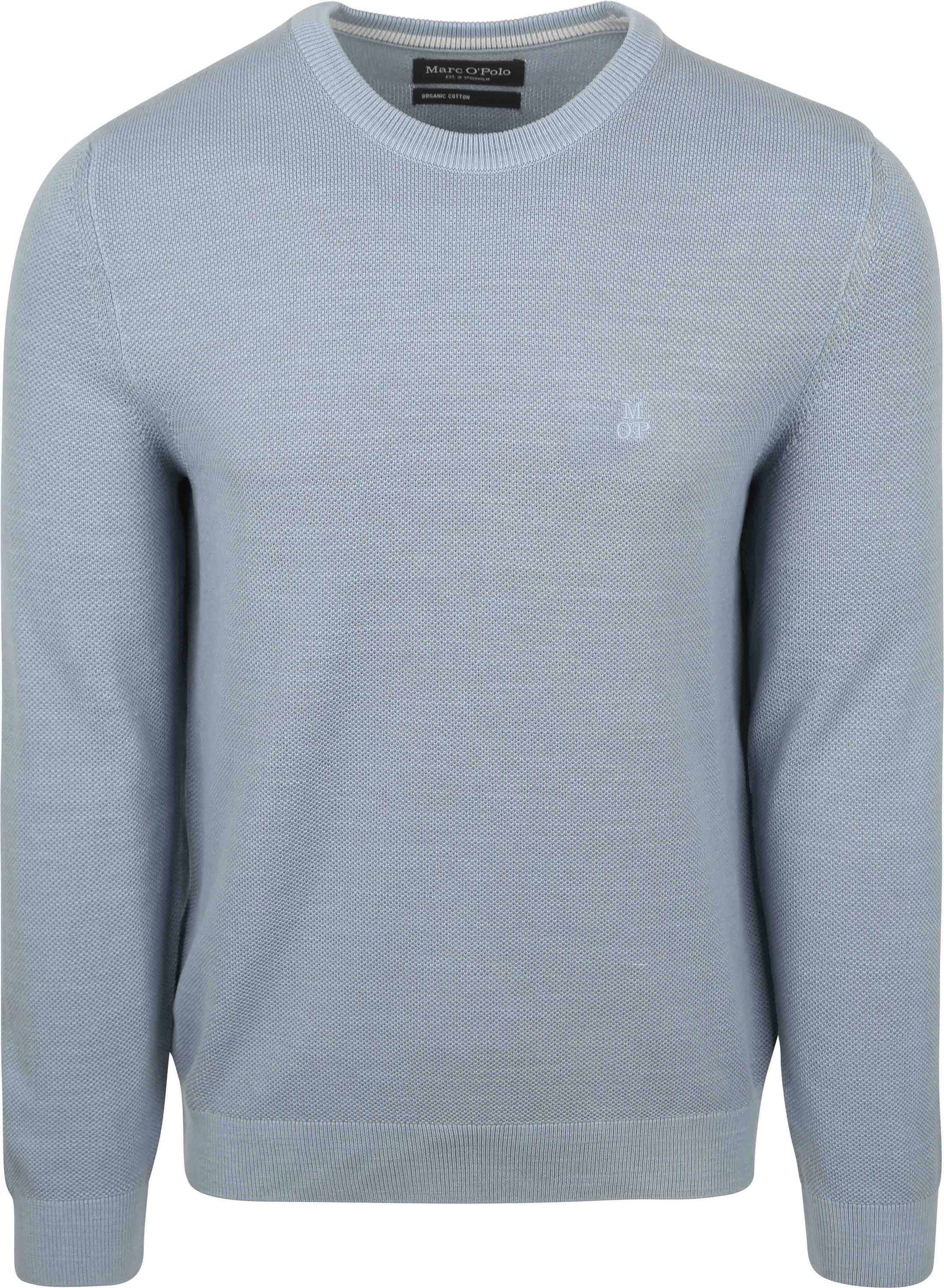 Marc O'Polo Genser i Heavy Piqué Lyseblå 528502360074-838