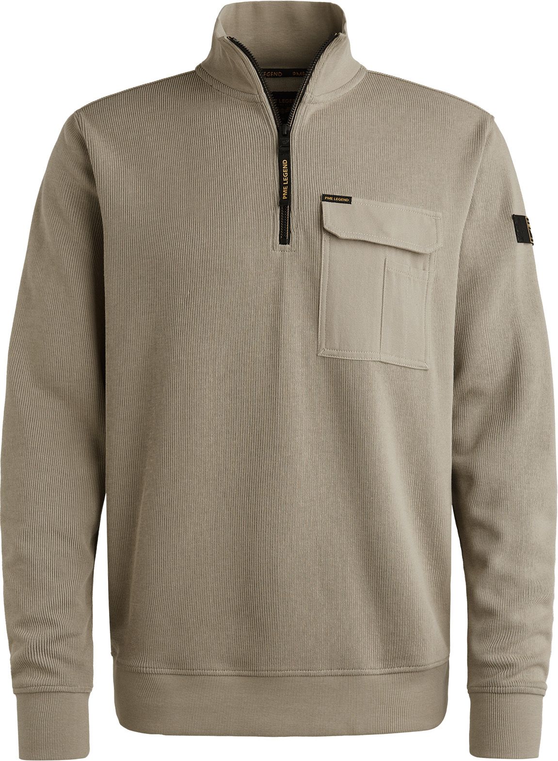PME Legend Half Zip Sweater Interlock Jersey Khaki PSW2509457-8011 order online | Suitable