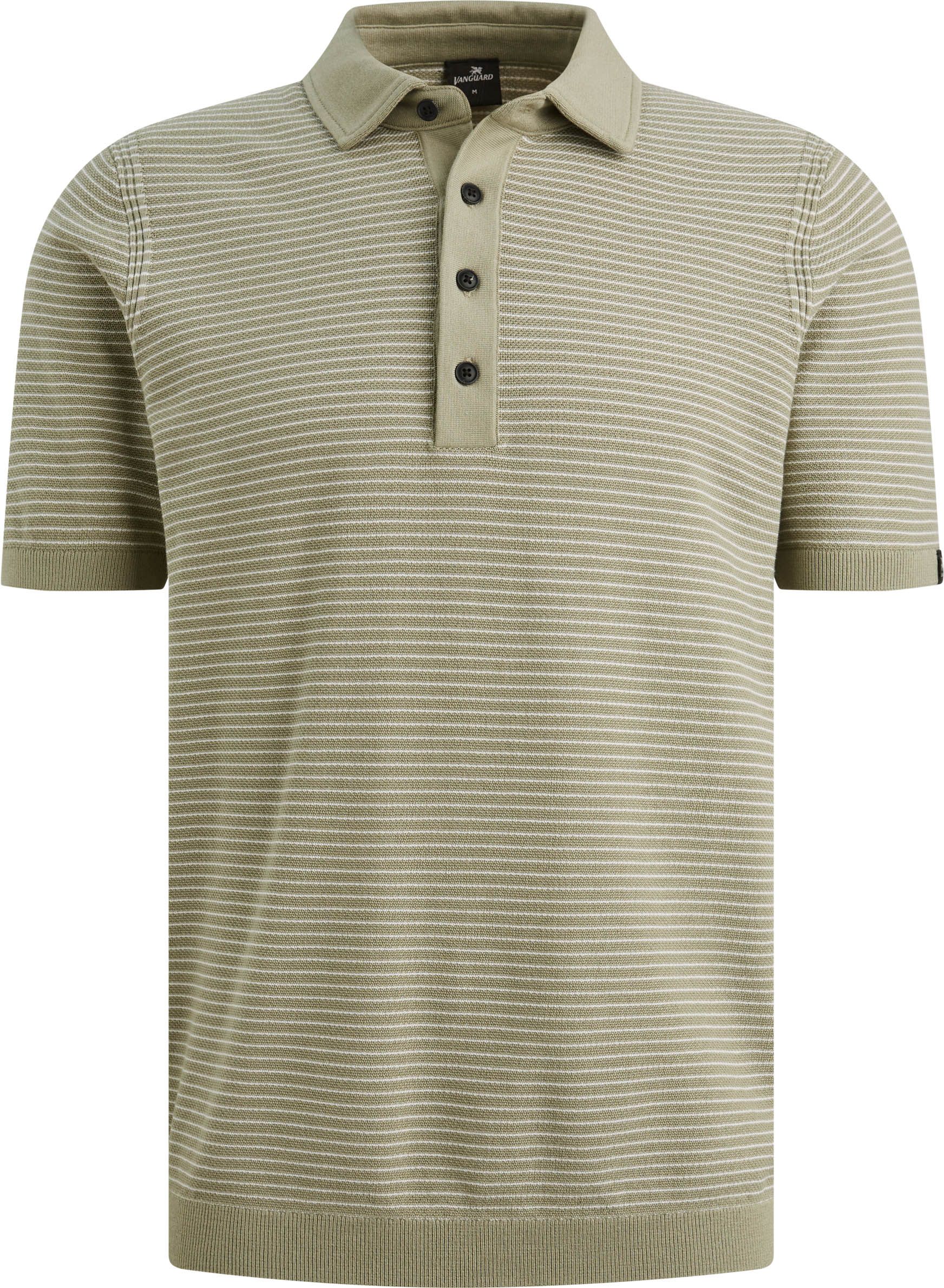 Vanguard Knitted Poloshirt Stripes Grön