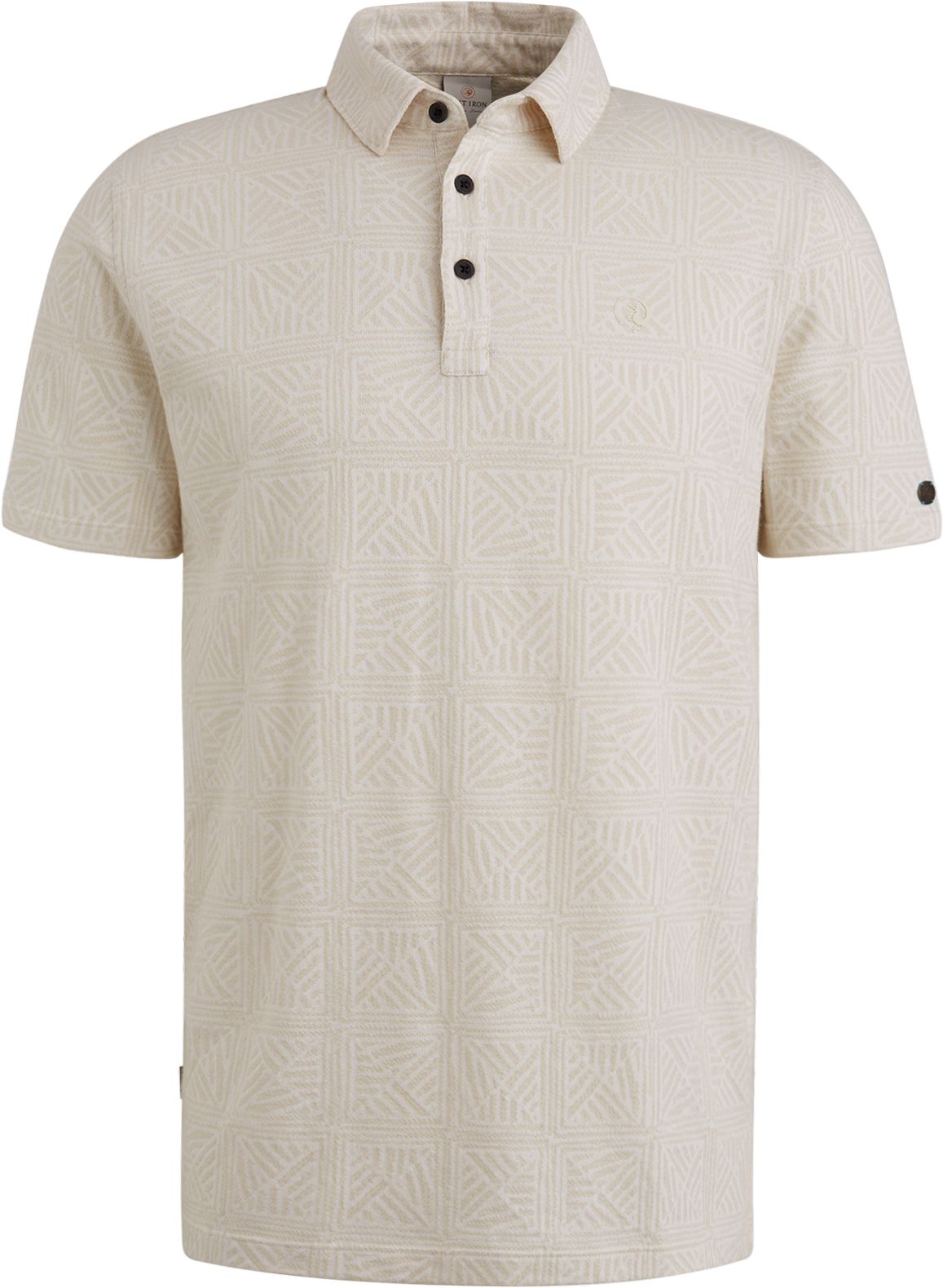 Cast Iron Polo Jacquard Print Ecru CPSS2504893-7014 kopen | Suitable