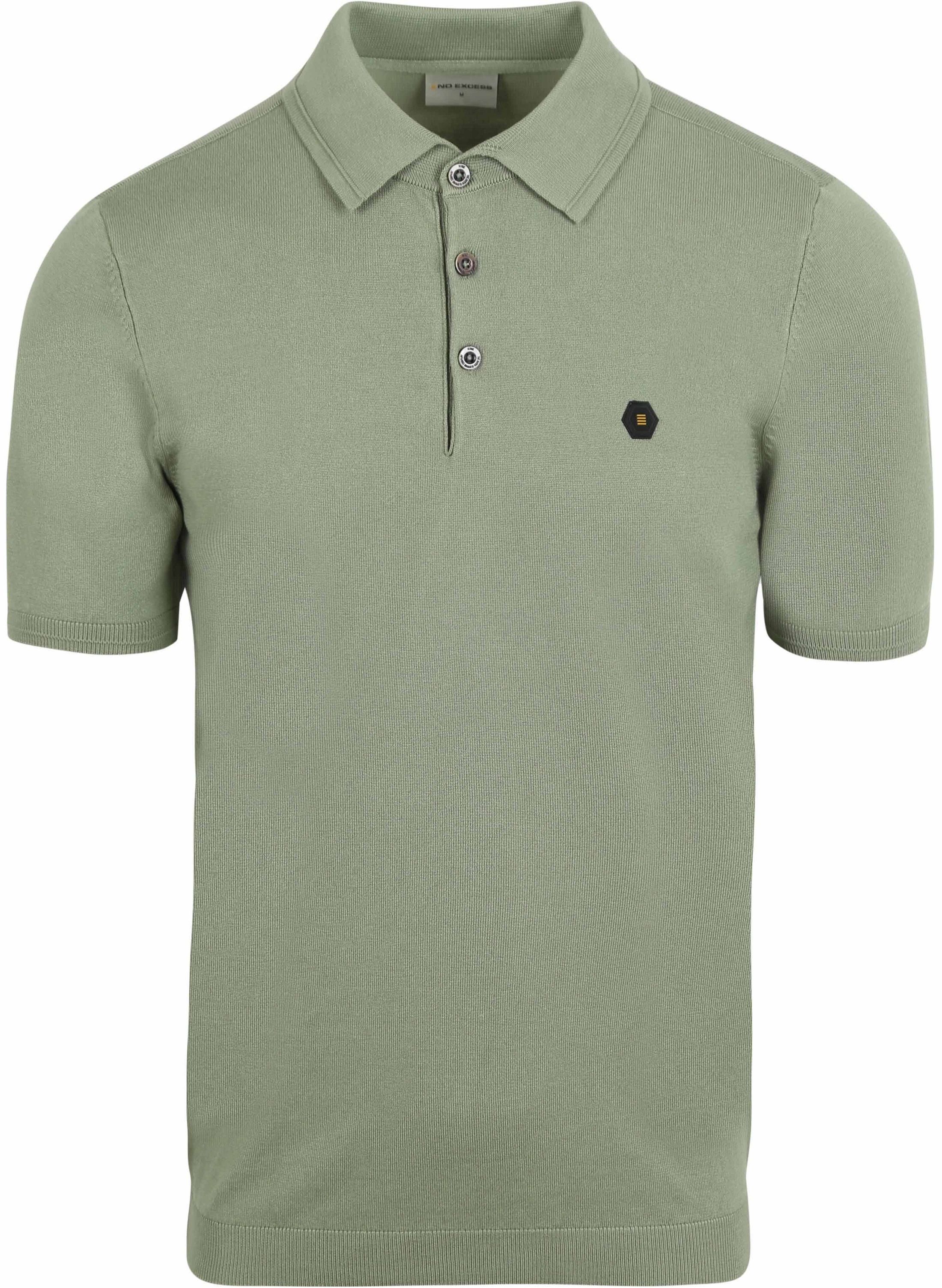 No Excess Strikket Poloshirt Grøn 27210351-050