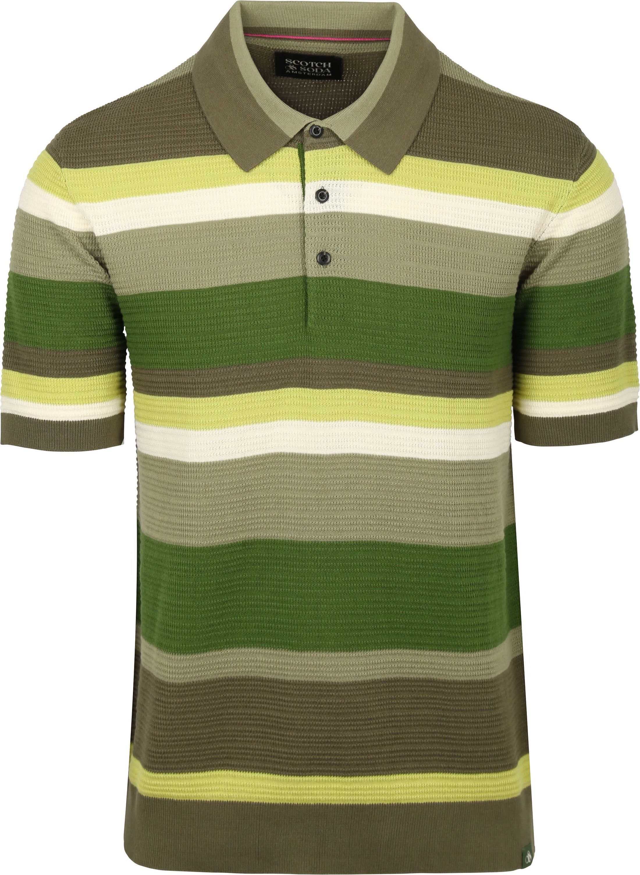 Scotch & Soda Polo Knitted Structure Stripe Vert 183047-300 commander en ligne | Suitable